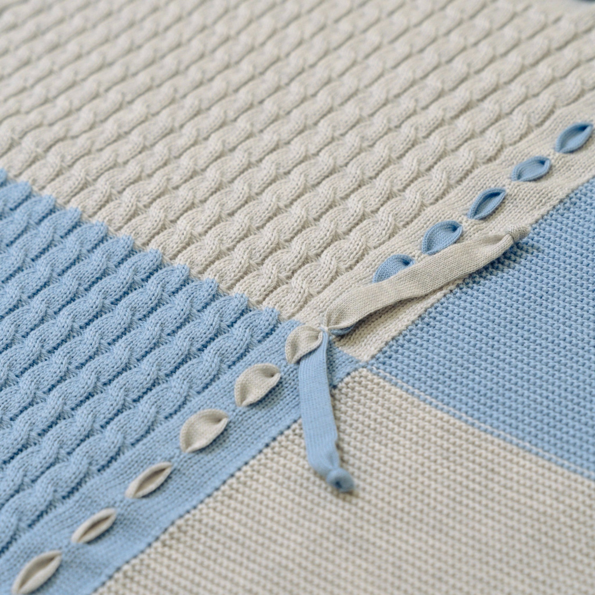 Copertina Neonato Lana Vergine 100% Cielo Polvere Grigio Chiaro Melange IN6880/C