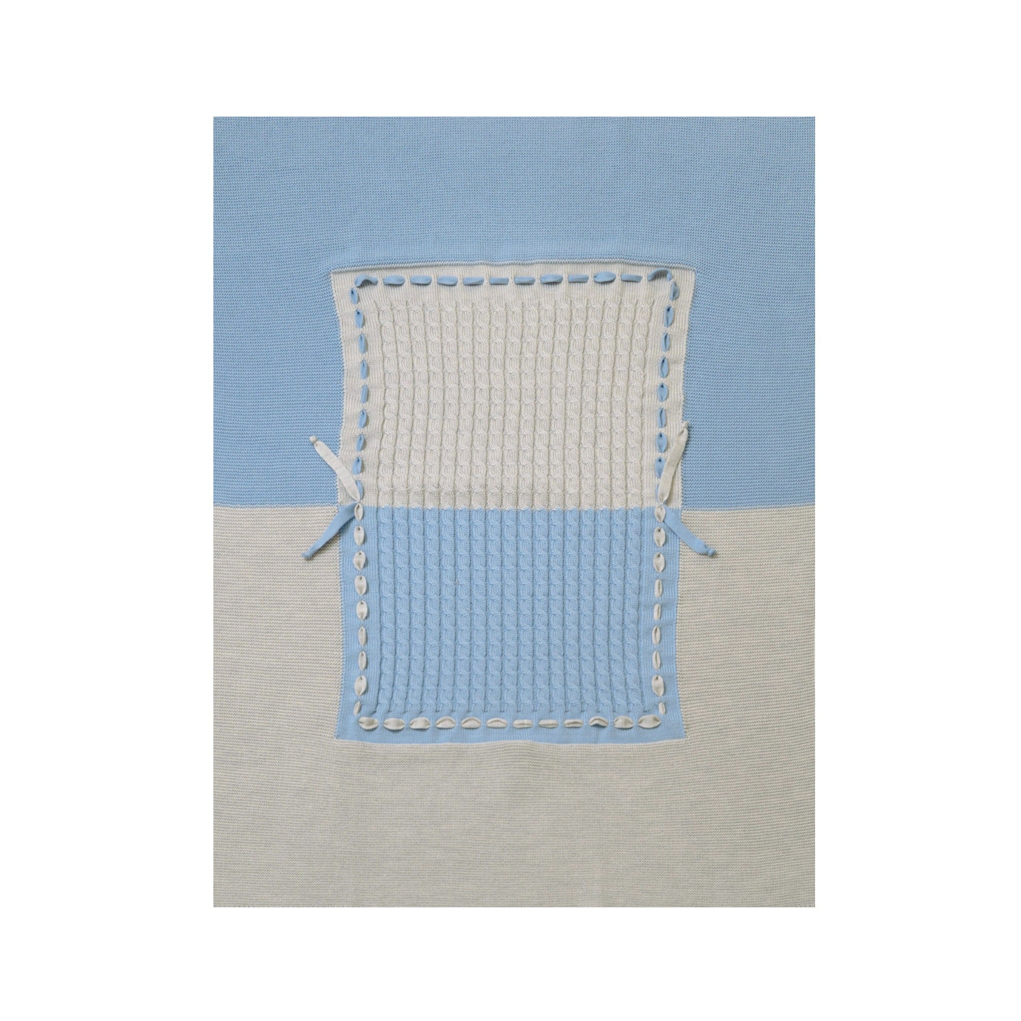 Copertina Neonato Lana Vergine 100% Cielo Polvere Grigio Chiaro Melange IN6880/C