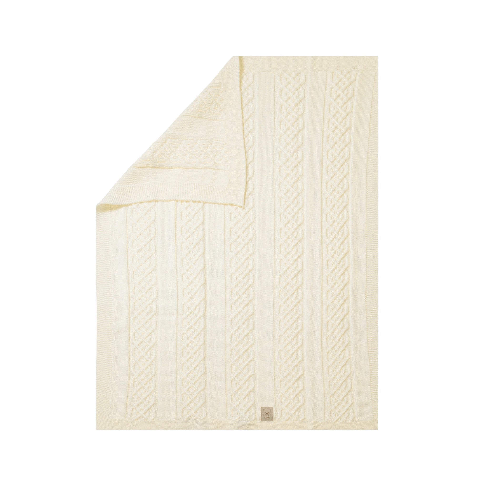 Copertina Neonato Lana Vergine 100% Vaniglia Lavorazione Intrecci IN5880/V