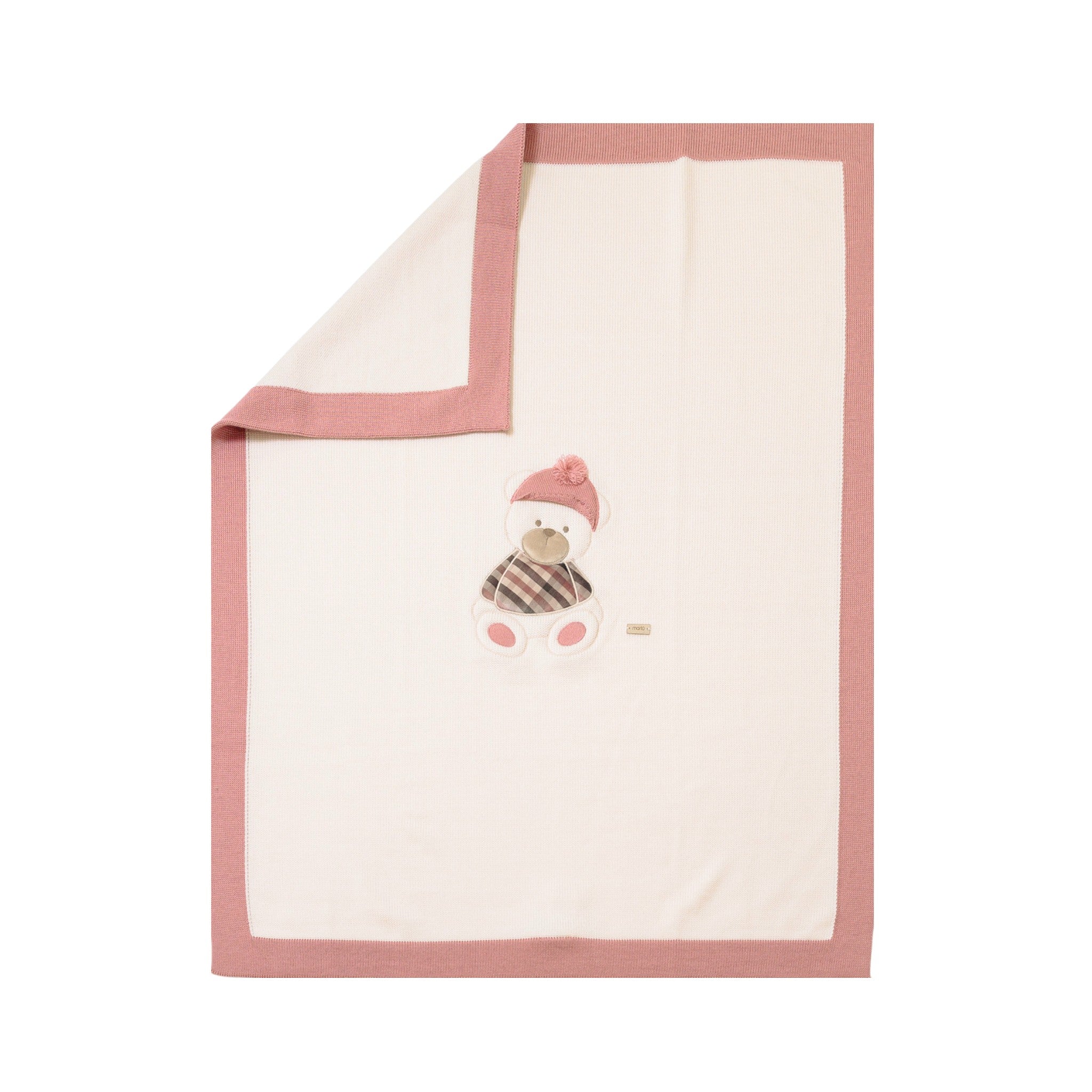 Coperta Neonata Lana Vergine 100% Natural Bio Rosa IN7180/R