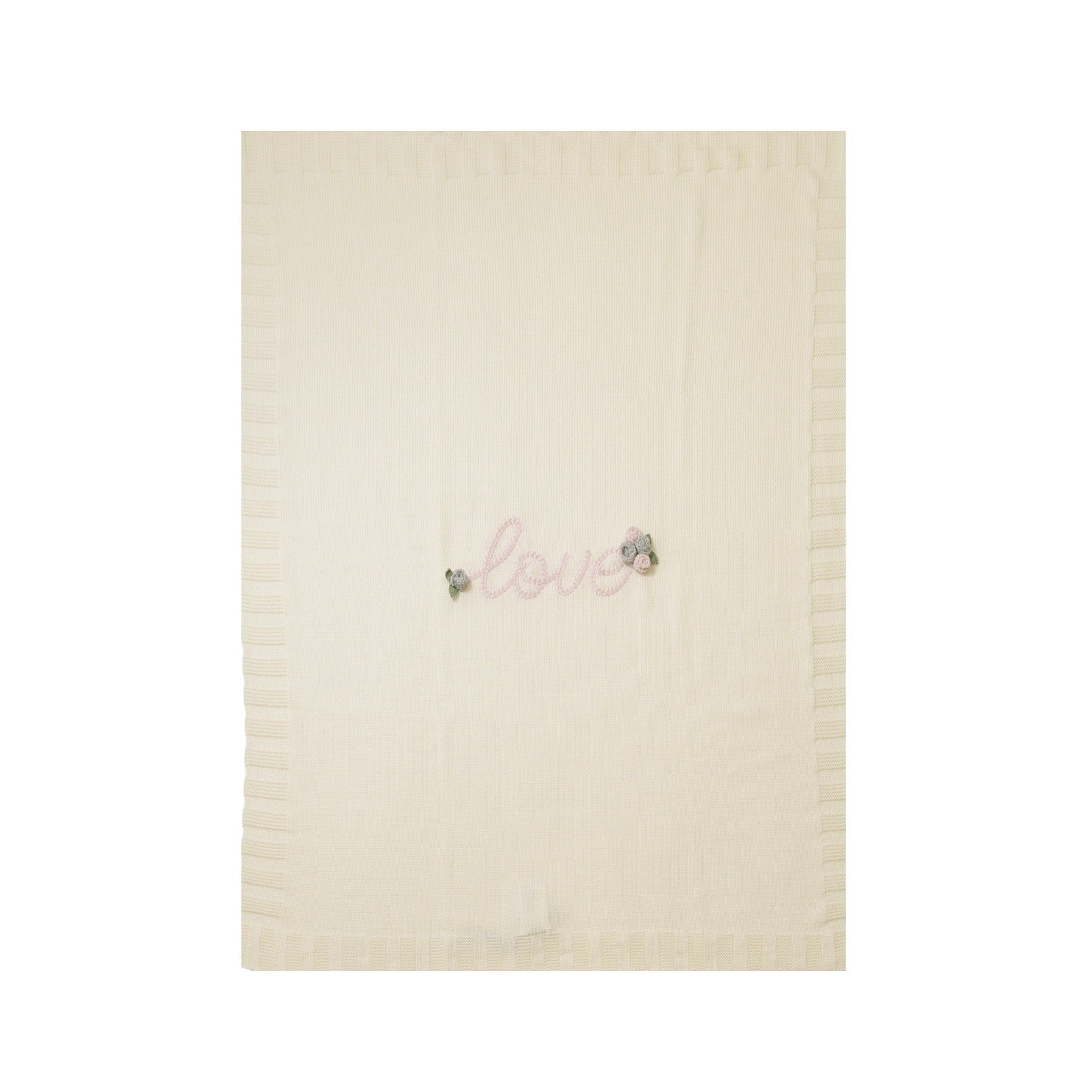 Copertina Neonata Lana Vergine 100% Vaniglia Rosa Marsala IN1980/V