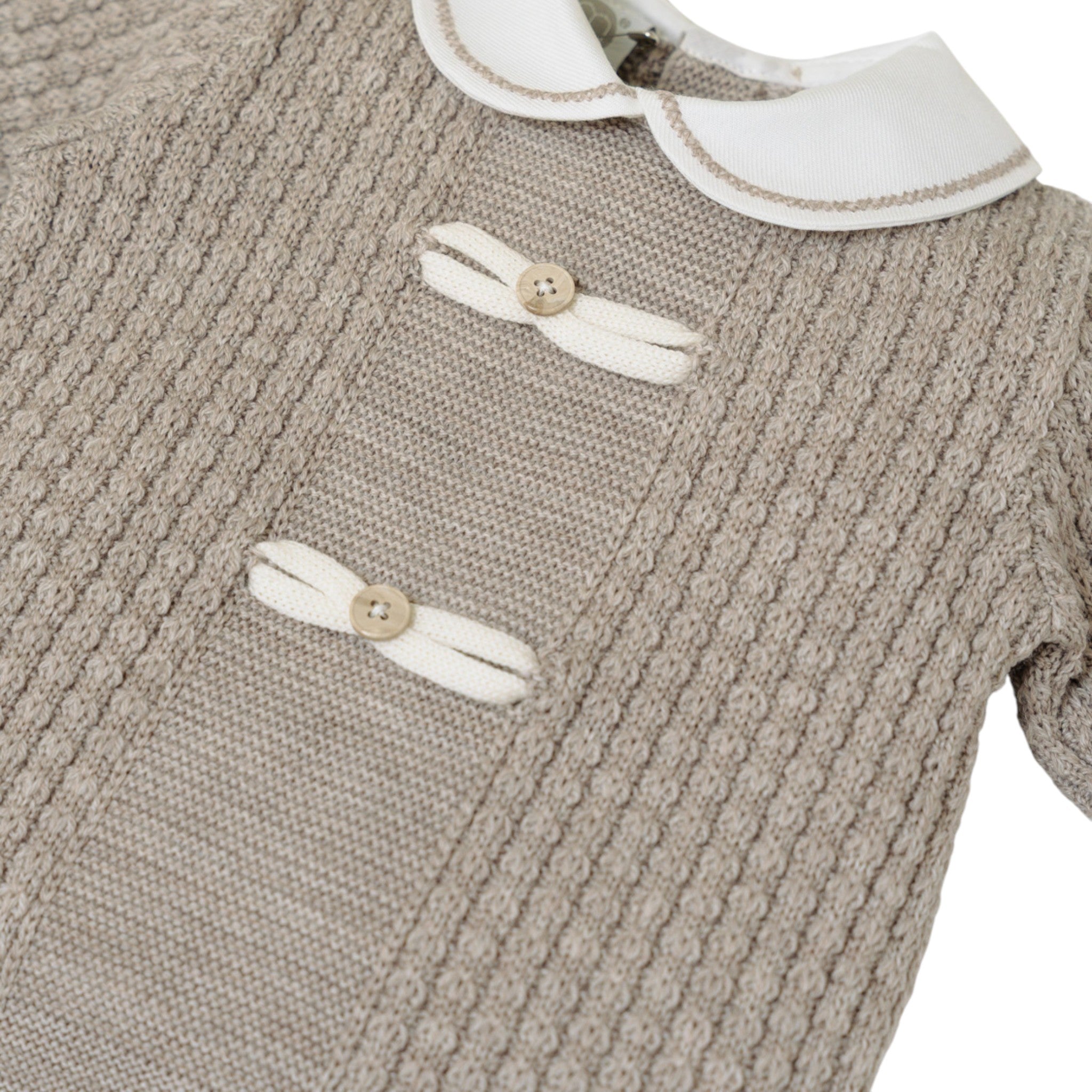 100% Virgin Wool Newborn Baby Set, Tortora Color IN6350