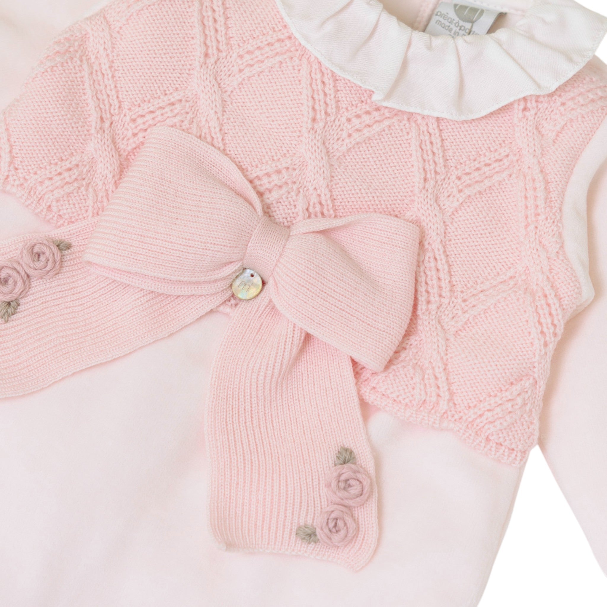 Tutina Neonata Lana Vergine 100% Rosa Marsala IN2414/R