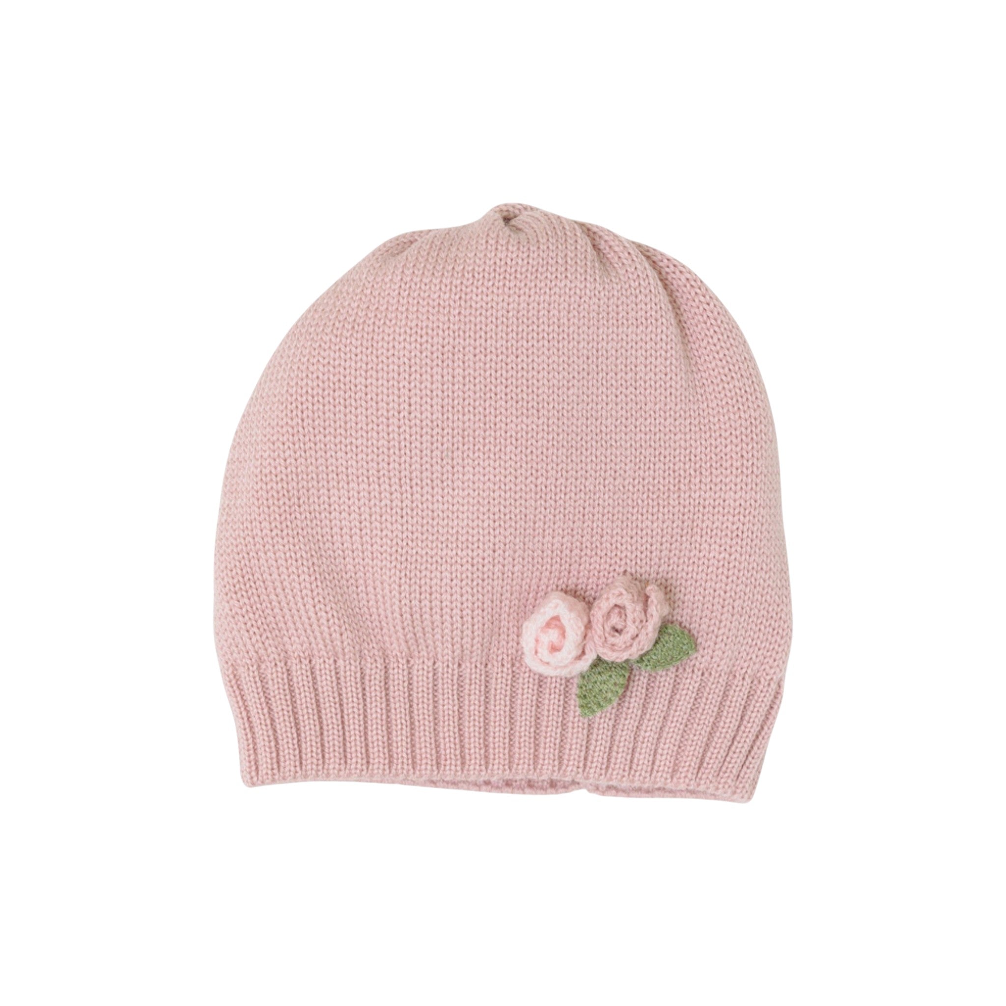 Cuffia Neonata Lana Vergine 100% Rosa Marsala IN1971BT/R