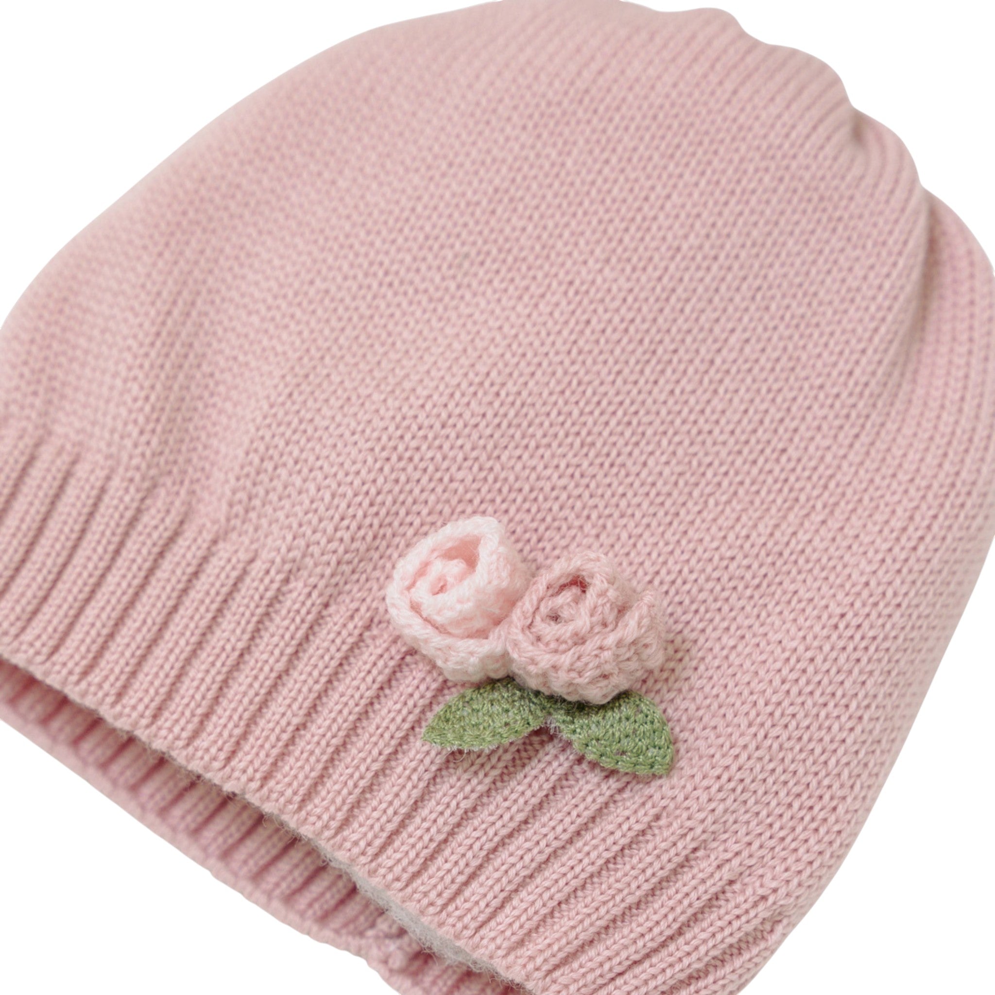 Cuffia Neonata Lana Vergine 100% Rosa Marsala IN1971BT/R