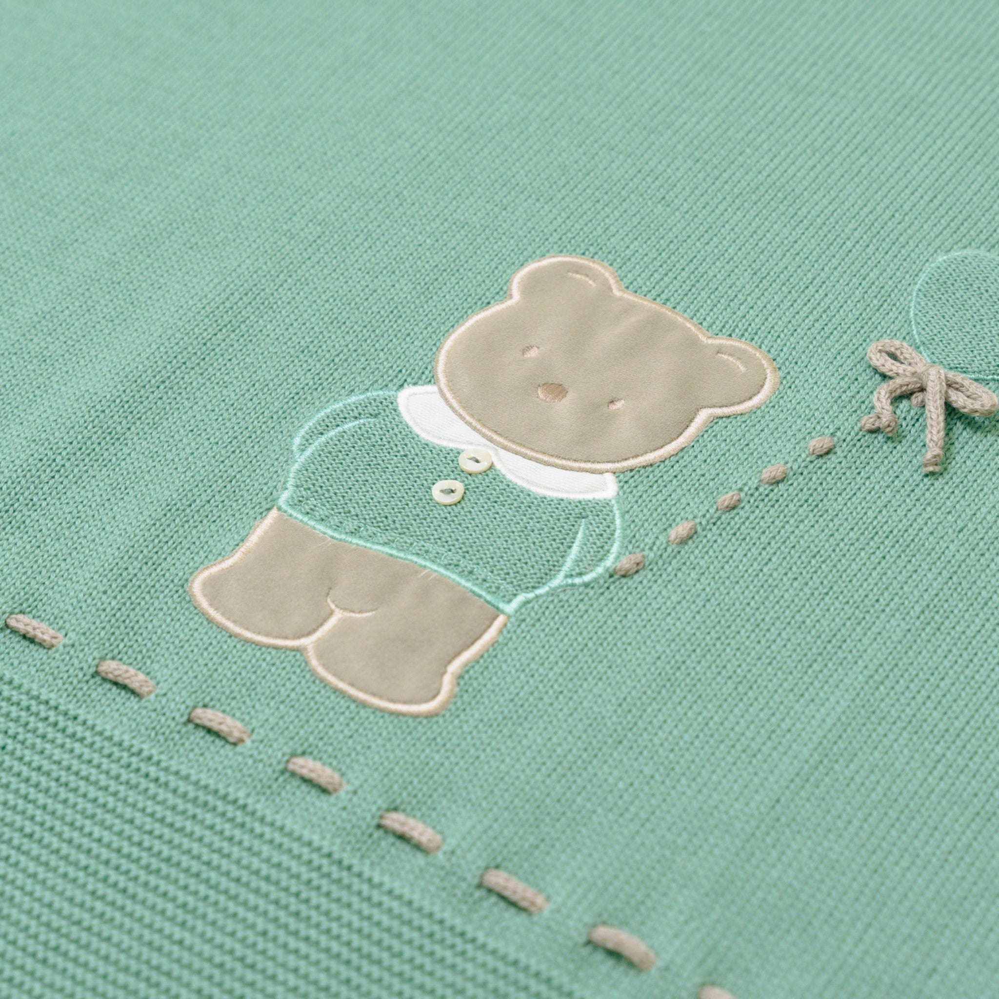 Coperta Verde Pura Lana BABY LORD TEDDY BEAR/140-V