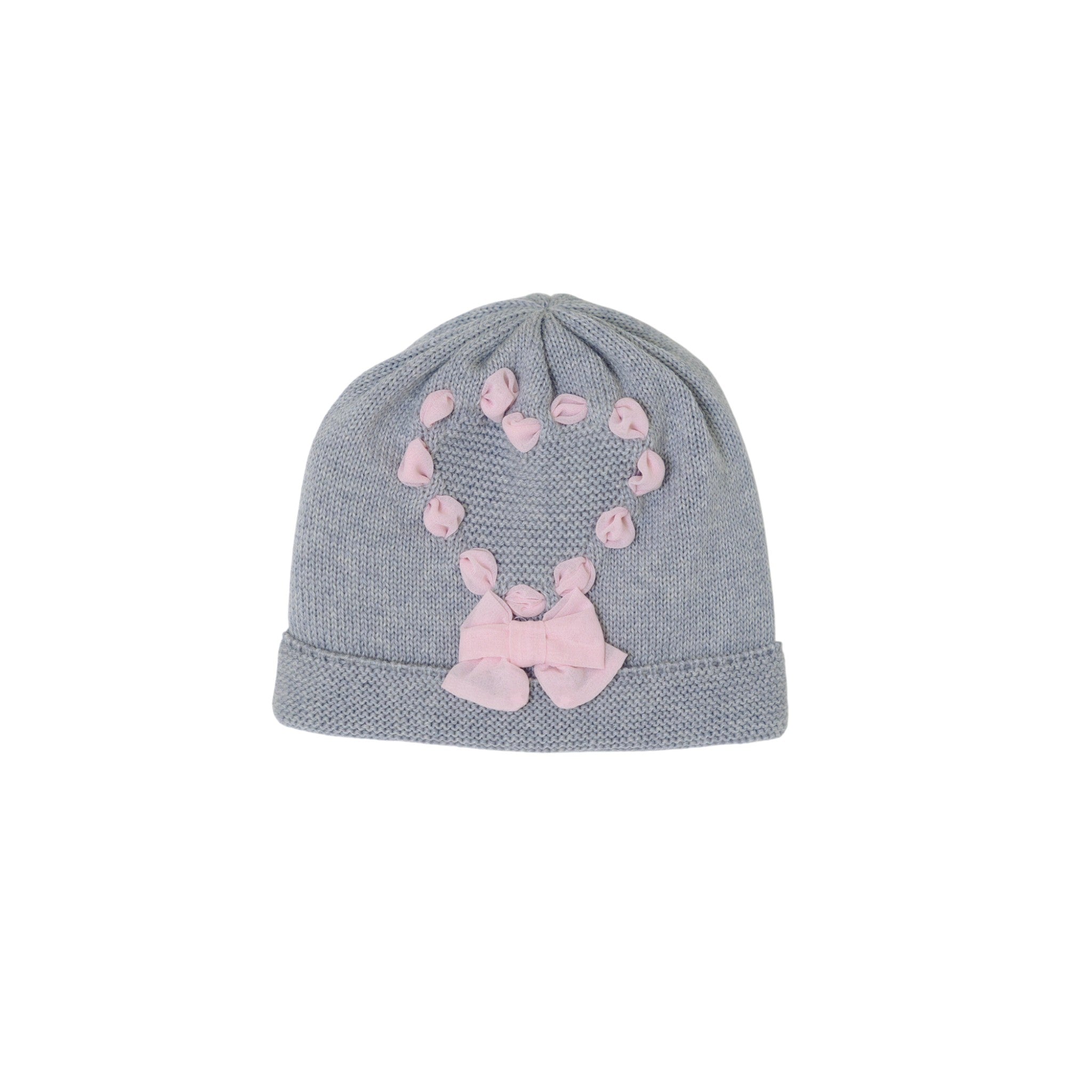 Cuffia Cuore in cady Neonata Grigio CUORE/611