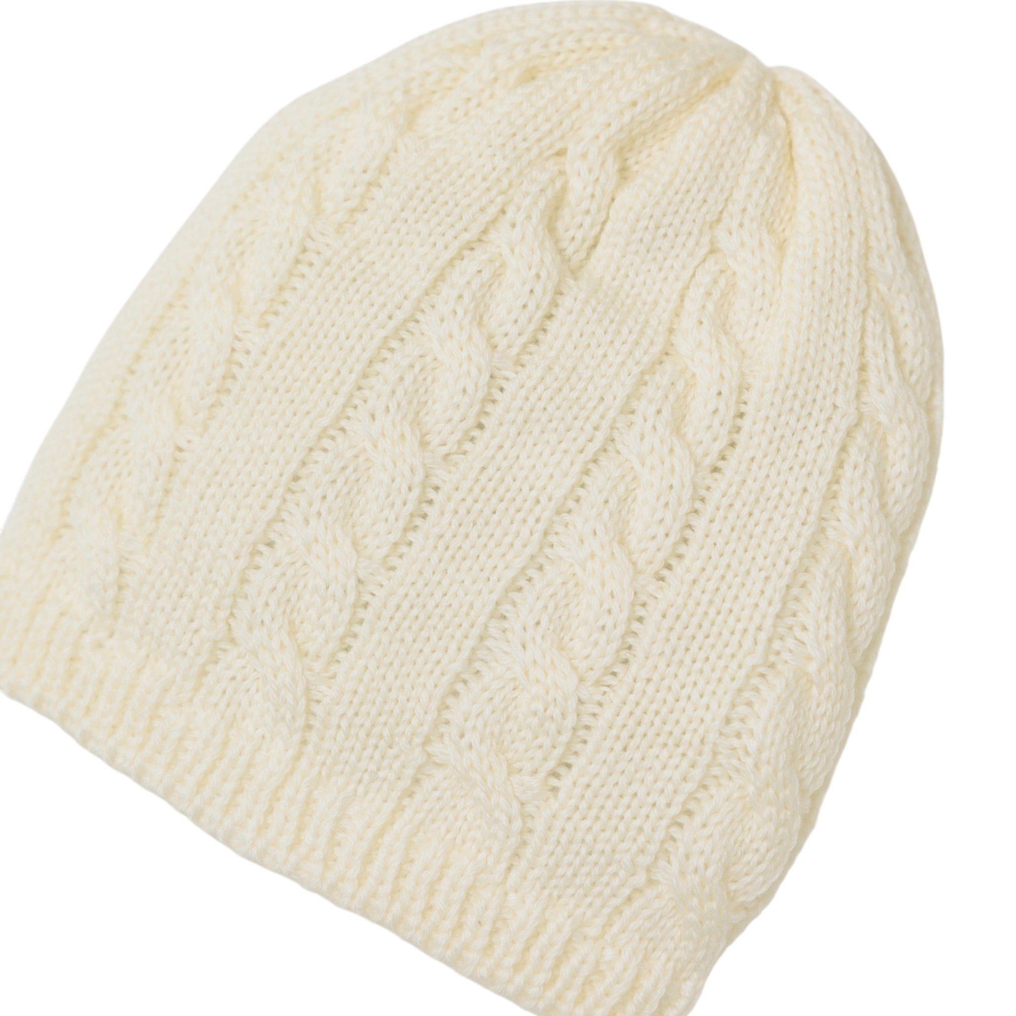 Cuffia Neonato PANNA Tramatura Trecce LE DODO' - Made in Italy CA96-1000