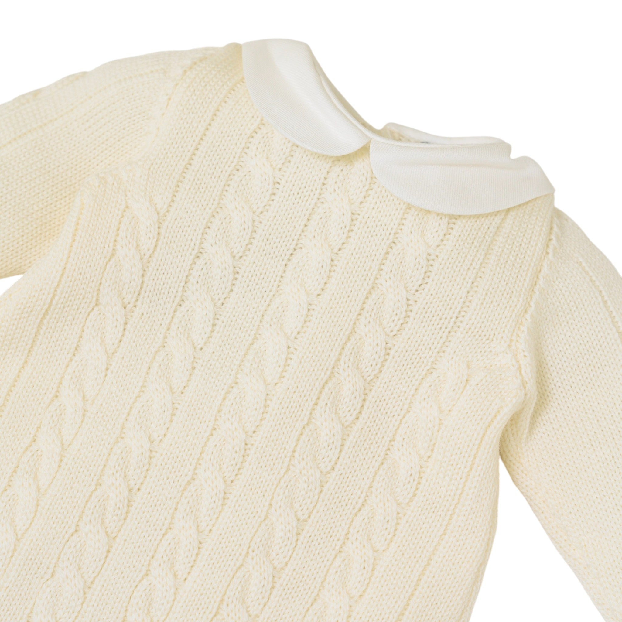 Tutina Neonato PANNA Tramatura Trecce LE DODO' - Made in Italy T96L-1000