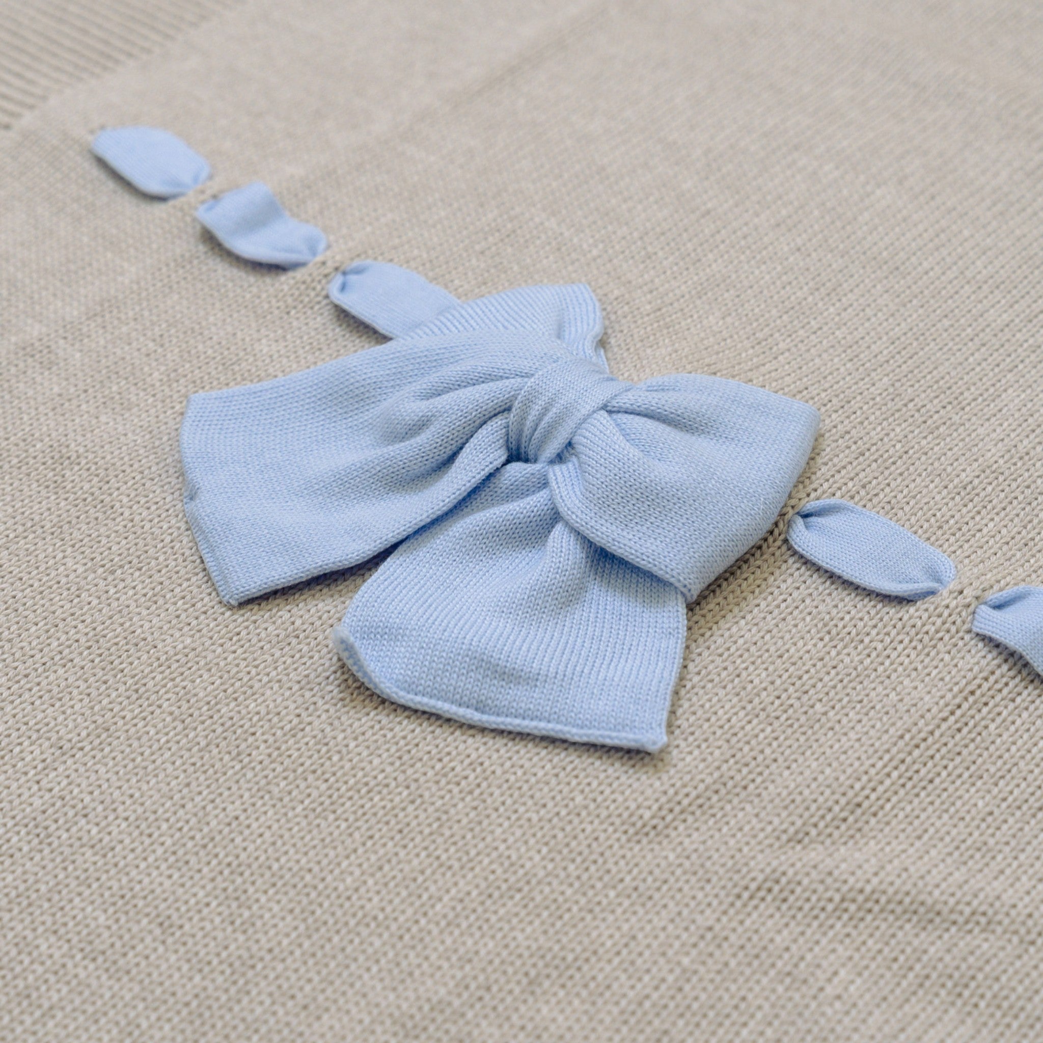 Coperta Neonato TORTORA Fiocco CIELO LE DODO' - Made in Italy E92-3005