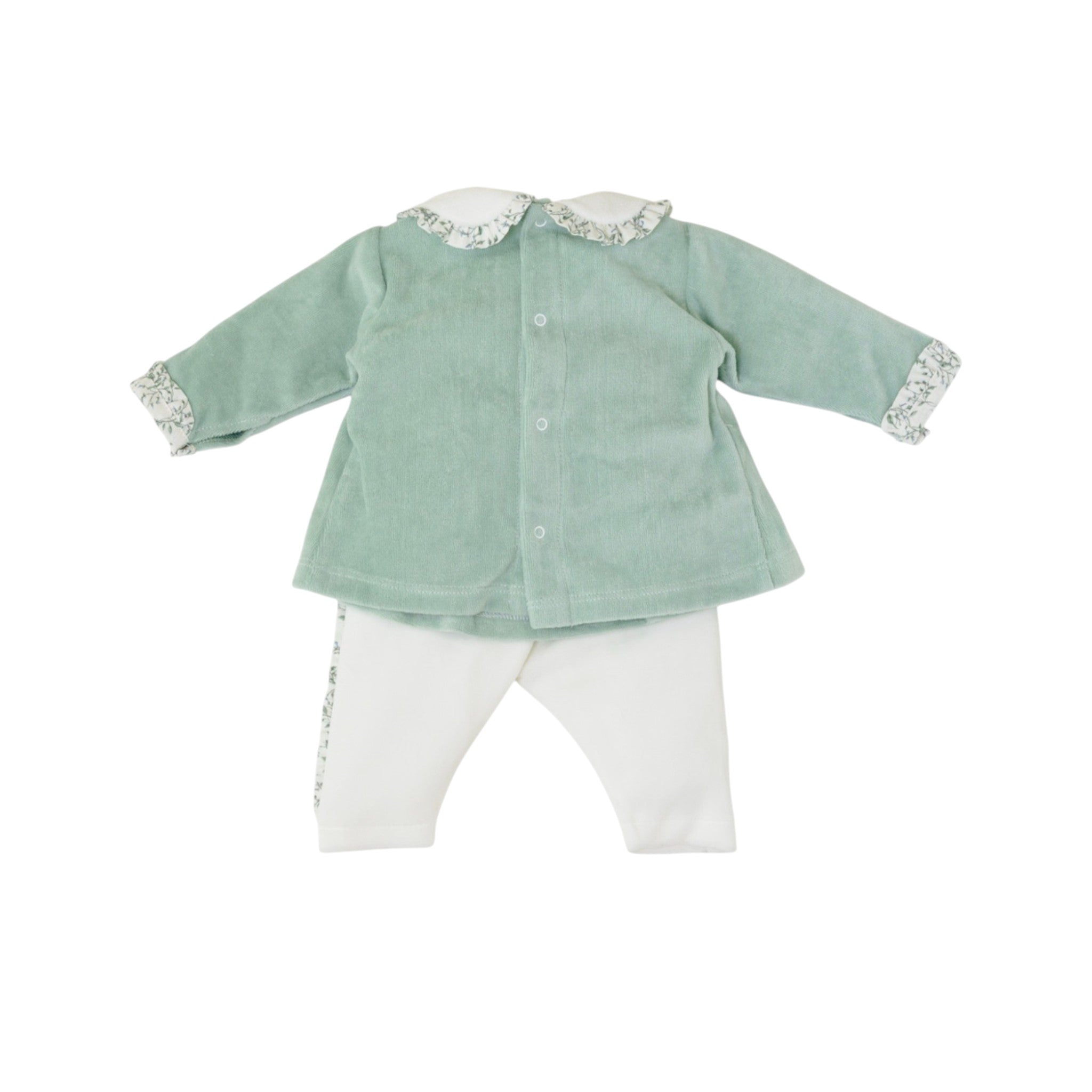 Completo Nascita Neonata Ciniglia Verde SARTORIA DEI PICCOLI (cod. LV1102)
