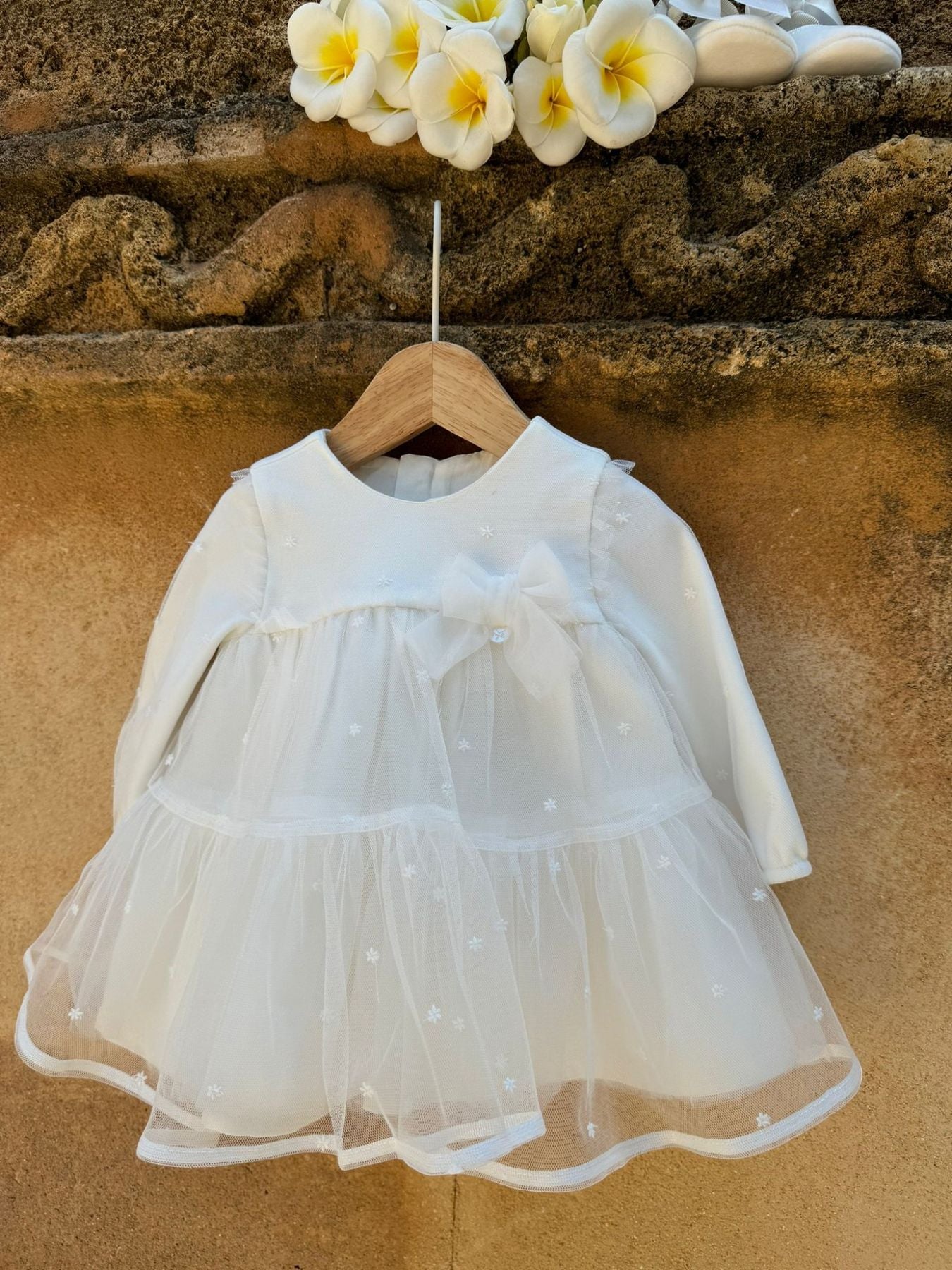 Ecru Tulle Dress for Girls 2L-2805/E