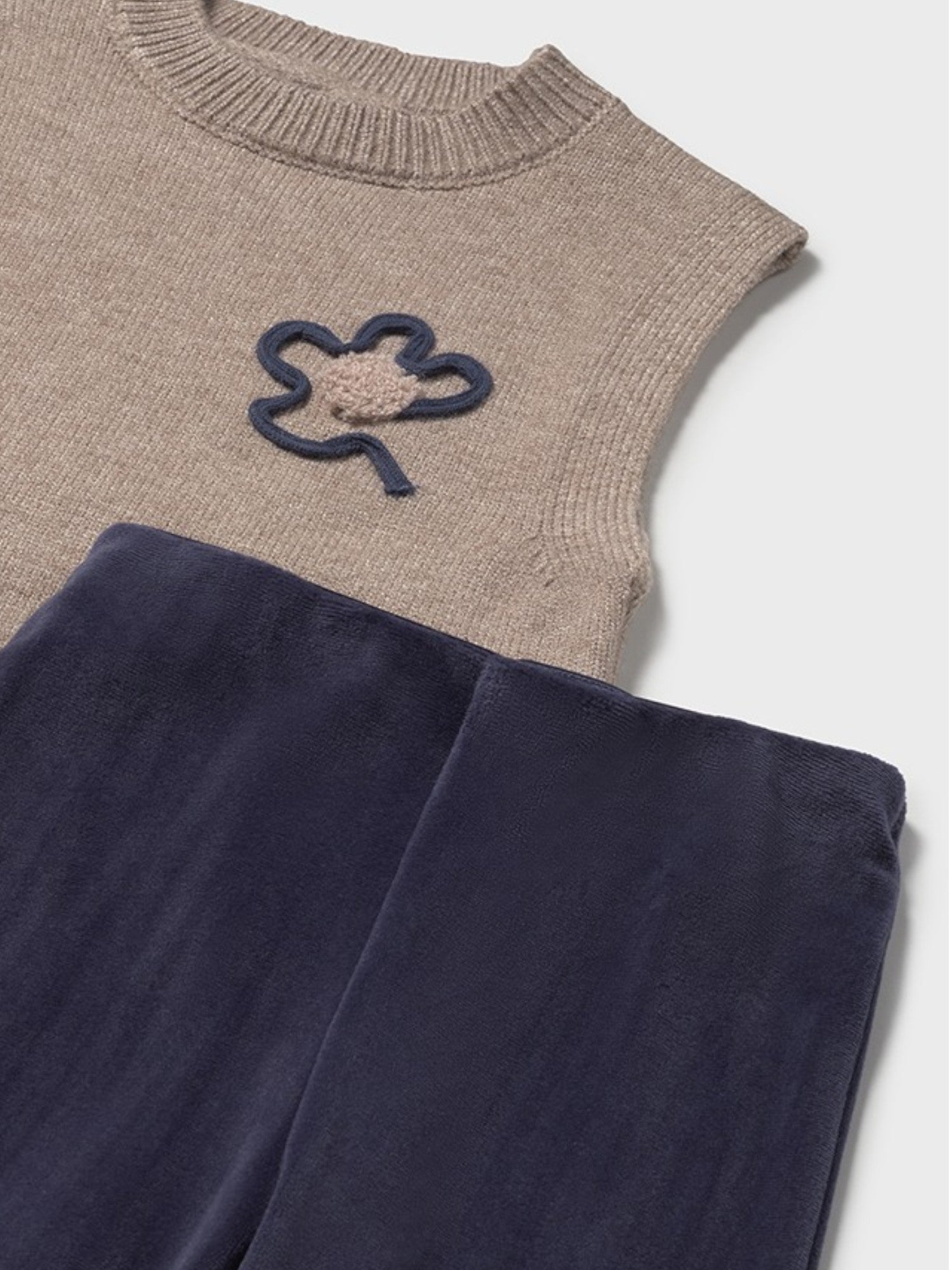 Girl's Blue Knit Vest and Pant Set 2596/48