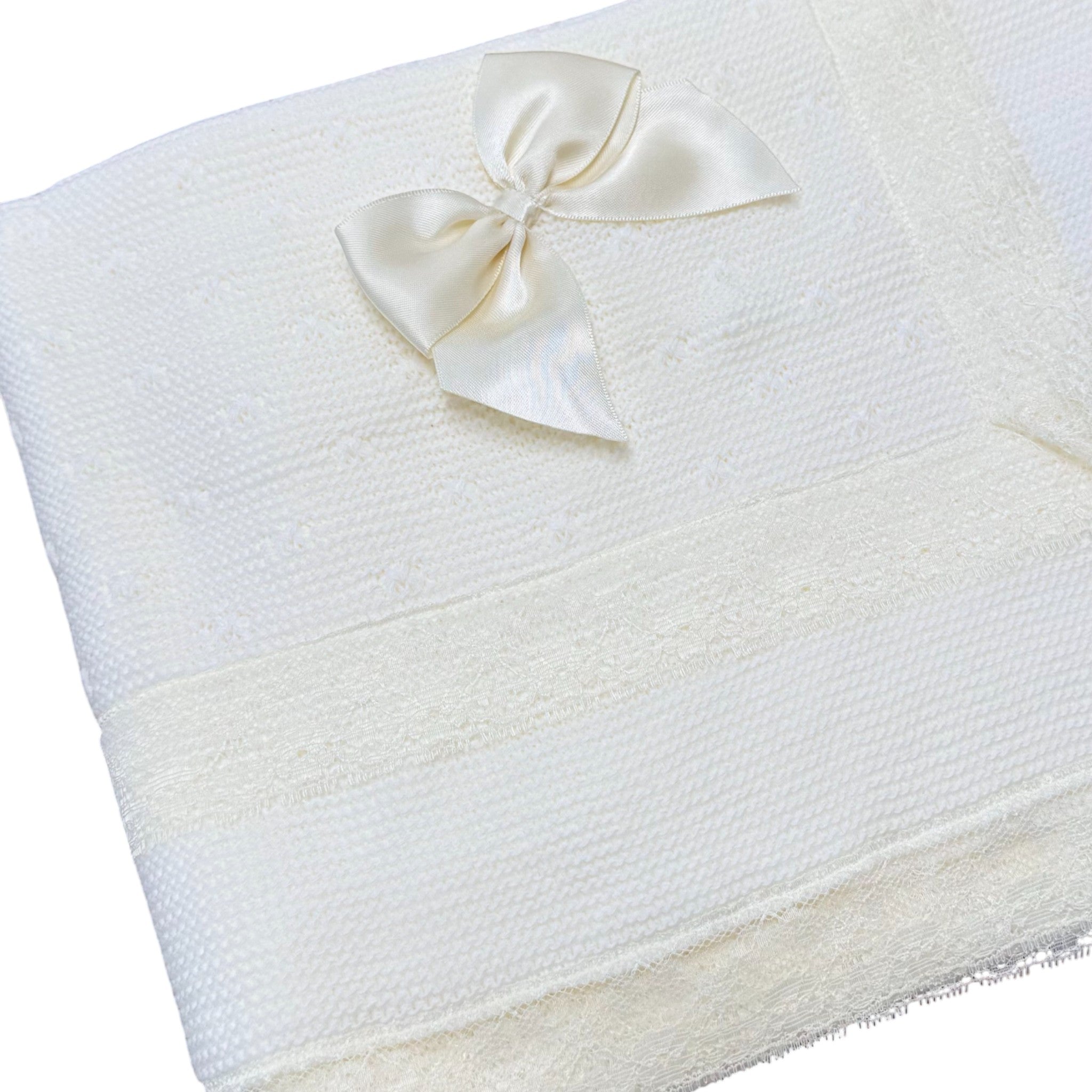 White Cotton Baby Blanket - PONTO POR PONTO 3/889