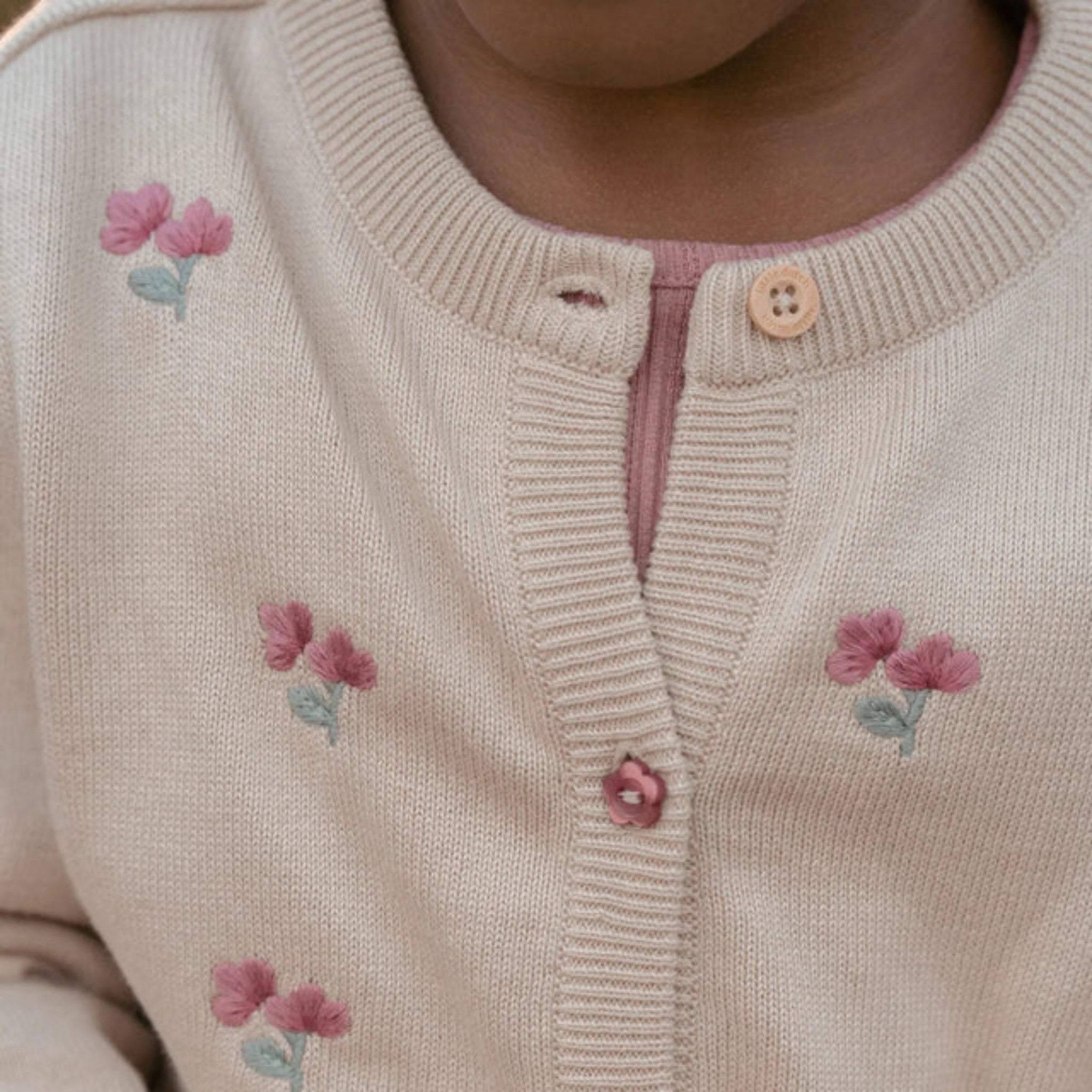 Cardigan lavorato a maglia- Giardino delle fate Bimba Avorio CL25092031