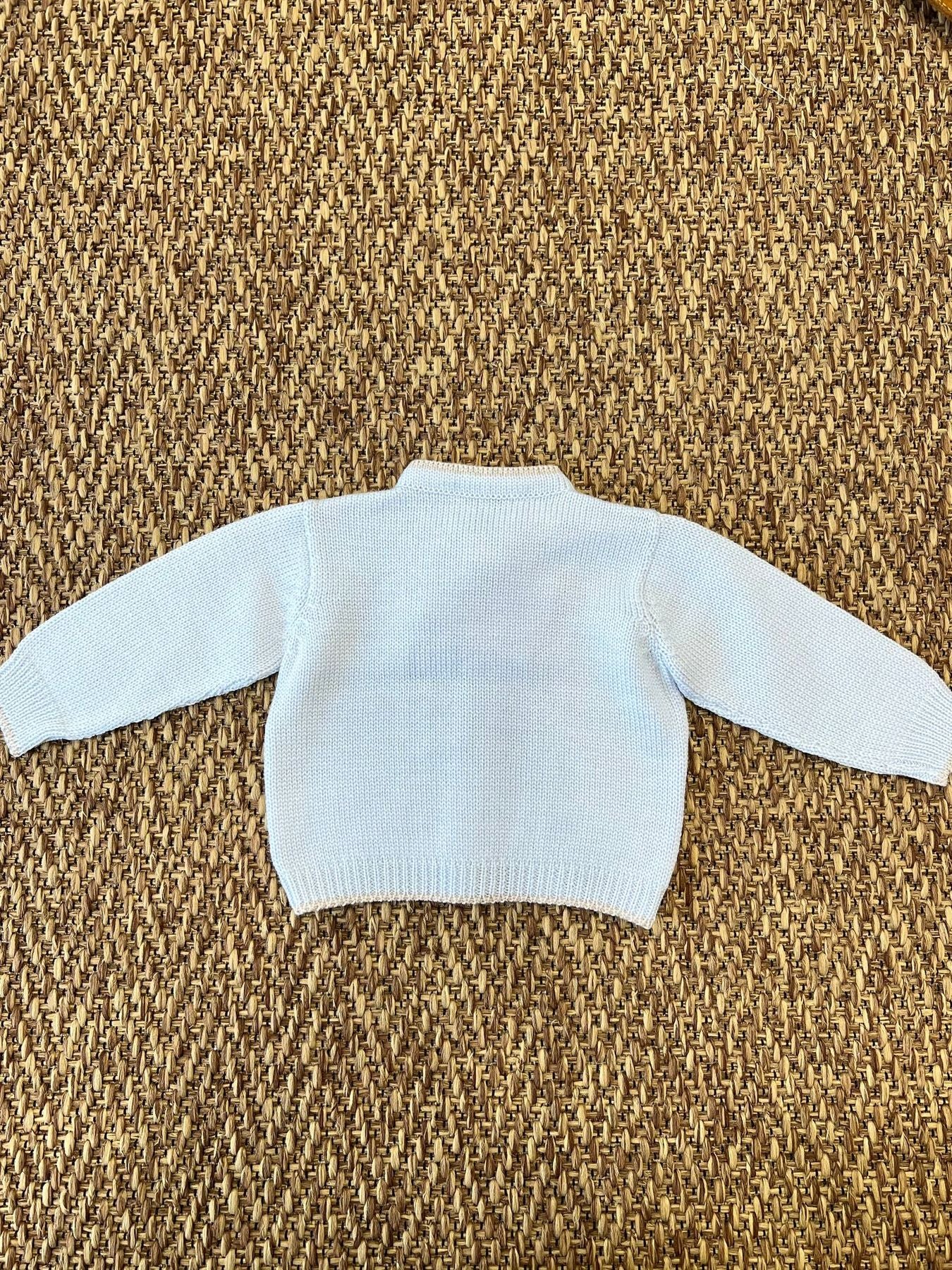 THIAGO/652 Sky Blue Knitted Jacket for Boys