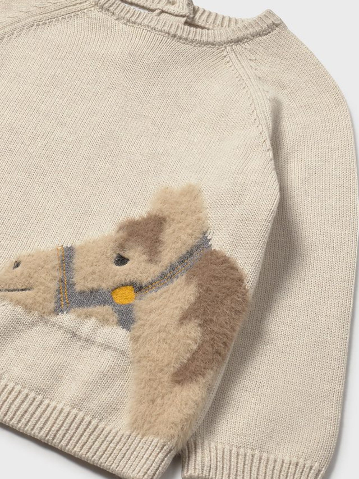 Animal intarsia sweater, baby boy, beige, 2345/22