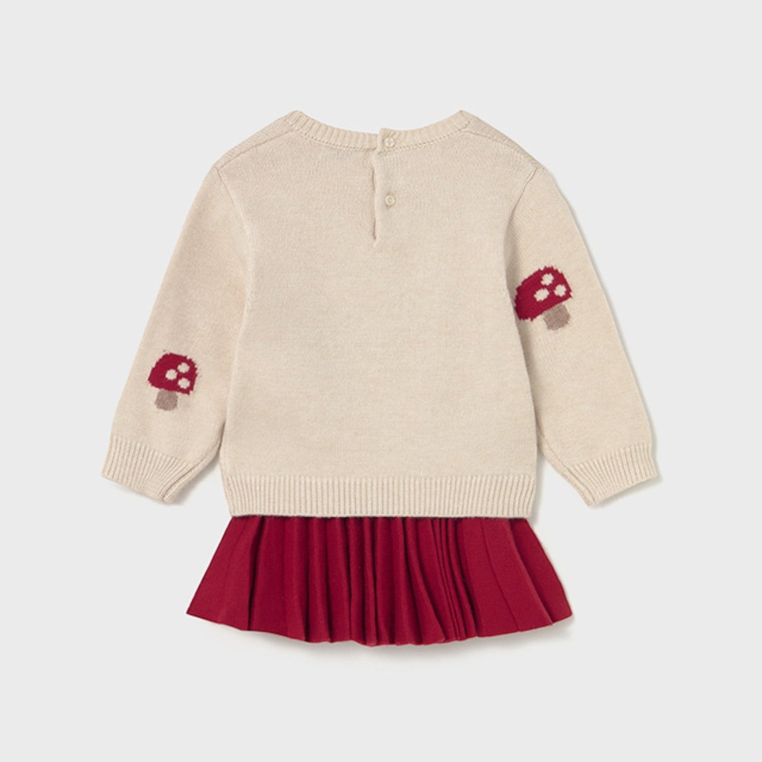 Baby girl's knitted skirt set, red, 2925/15