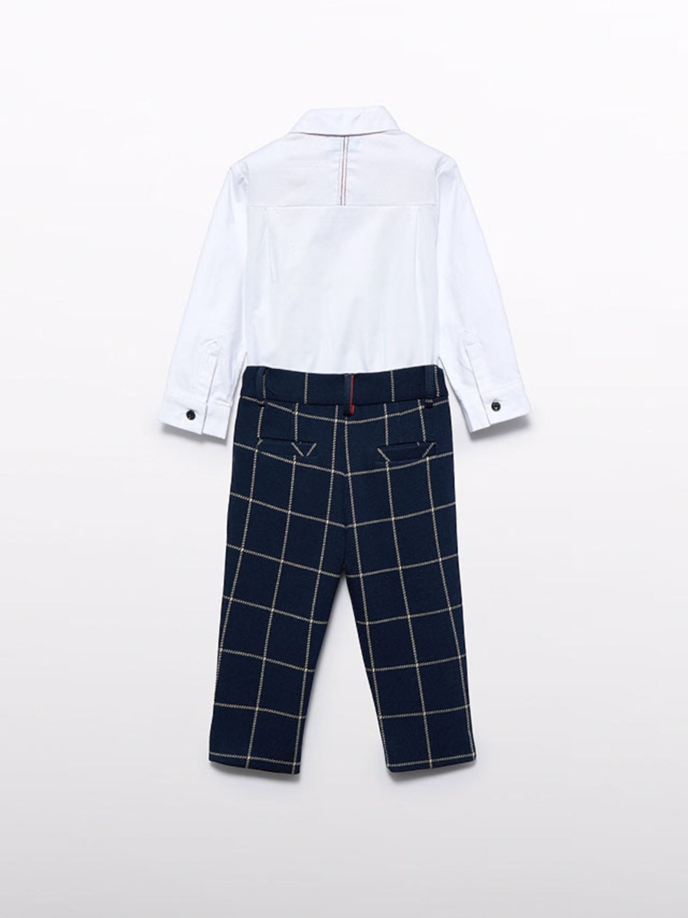 Complete set of checked trousers for boys in blue 5704/B