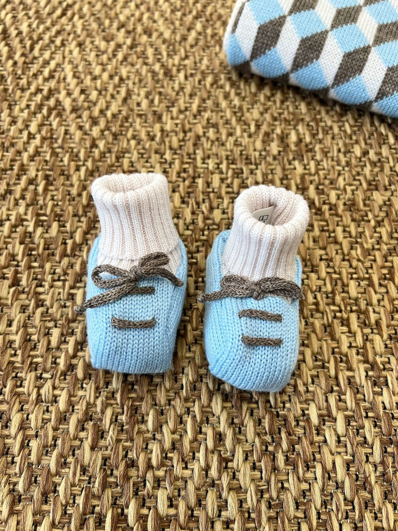 Natural IG68S Newborn Wool Slippers