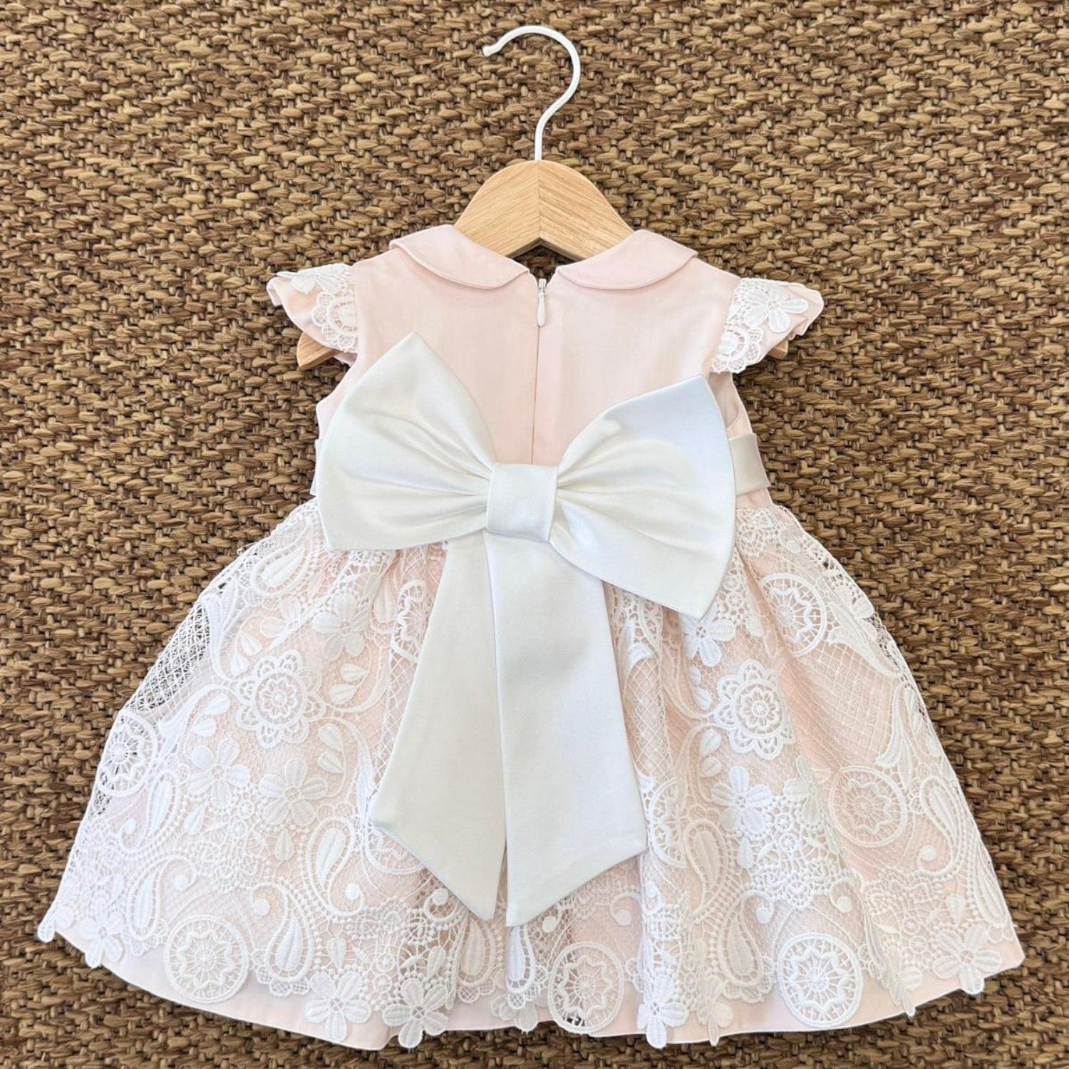 Abito Cerimonia Macramè Bimba ROSA FB081/R -  NANU' BABY