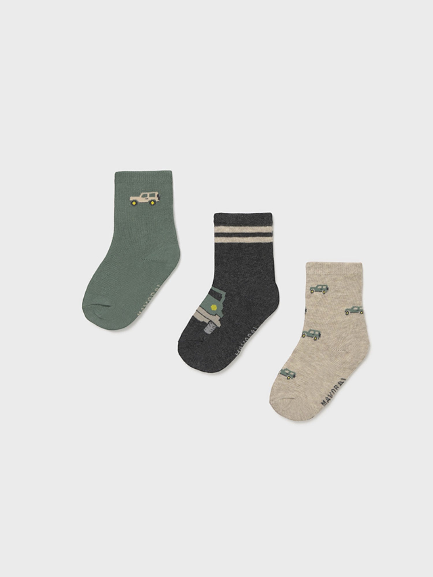 Set of 3 patterned socks, Green 10008/53