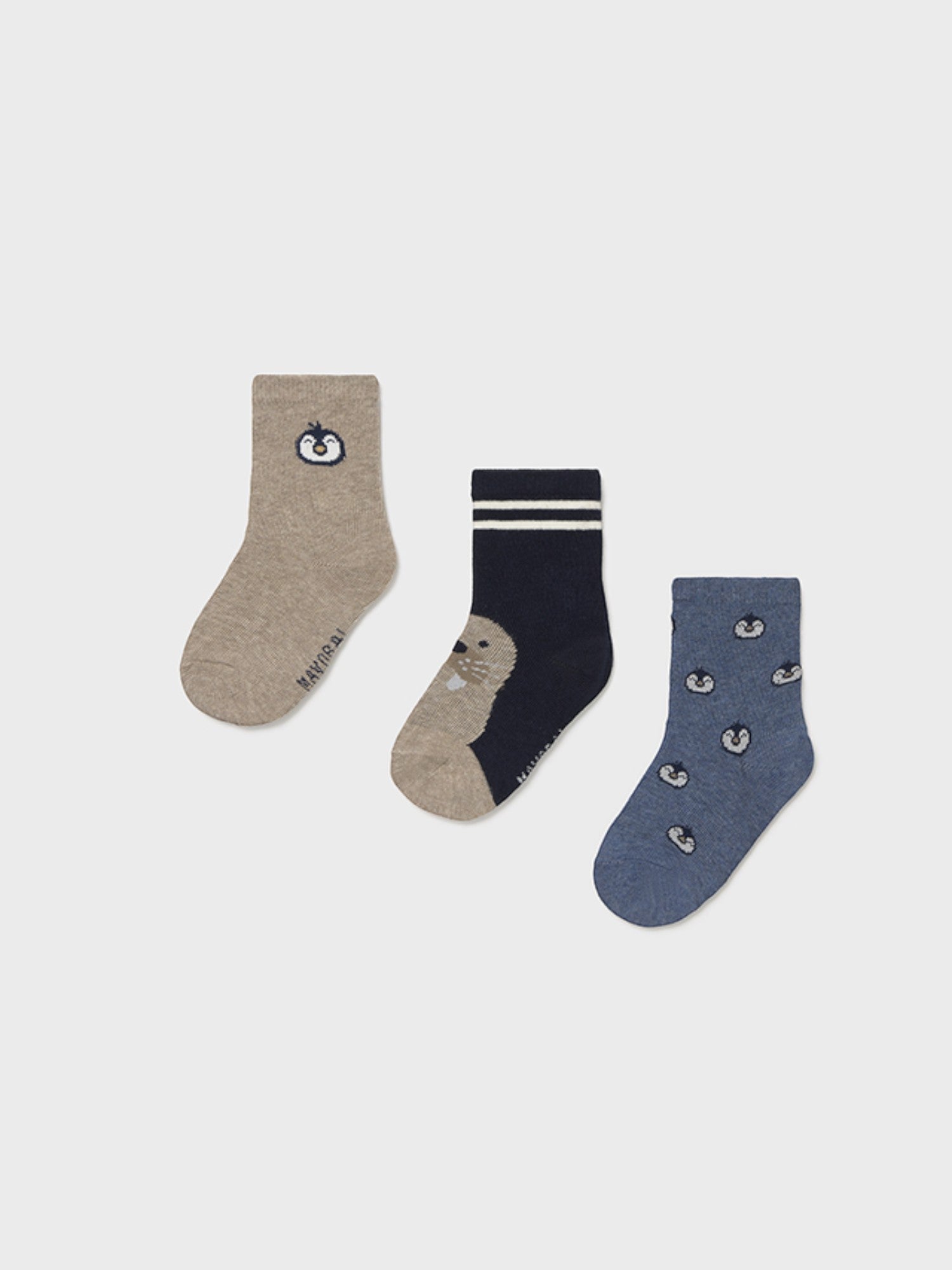 Set of 3 patterned socks, Blue 10008/51