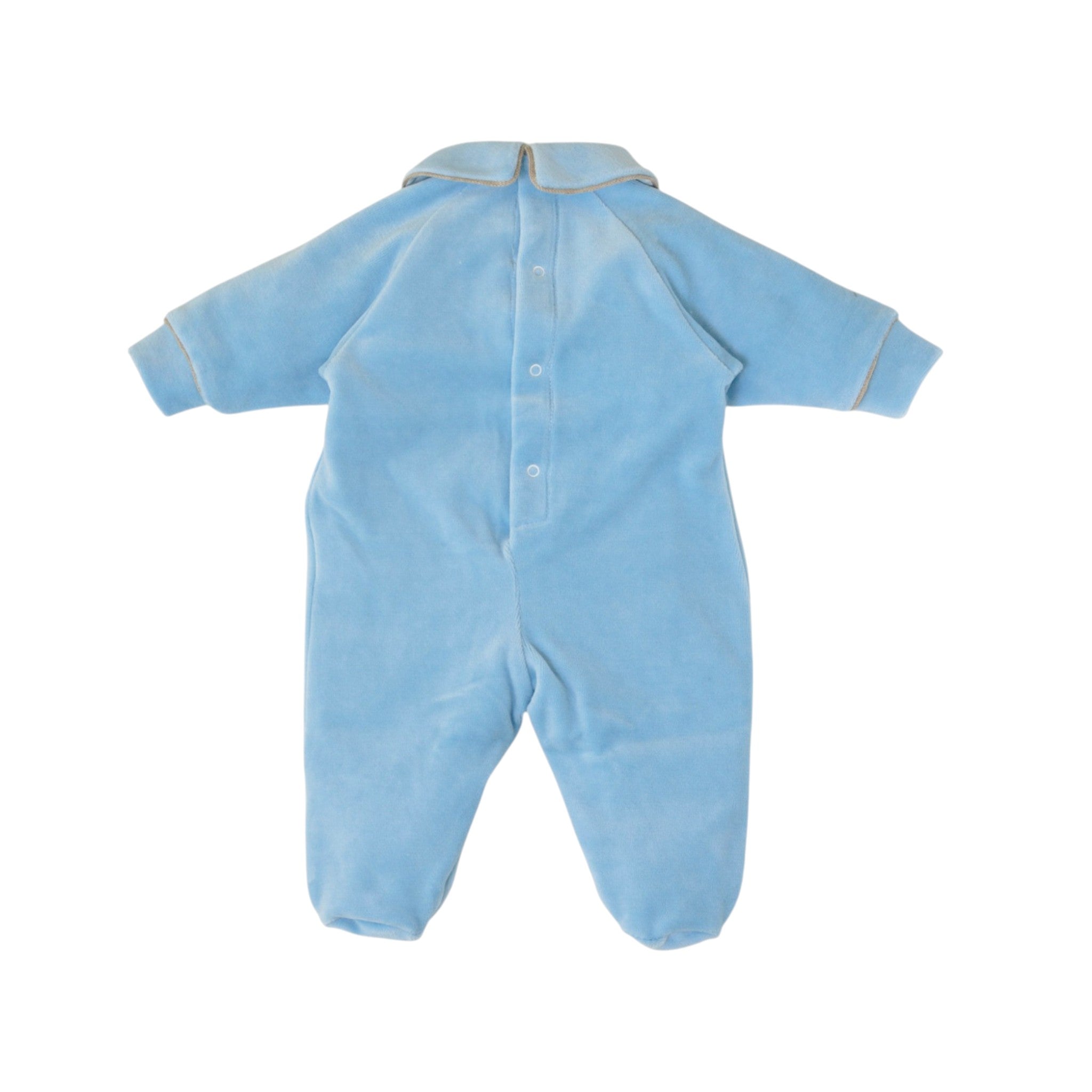 Baby Romper, Sky Blue Chenille, SARTORIA DEI PICCOLI (code LT1114)