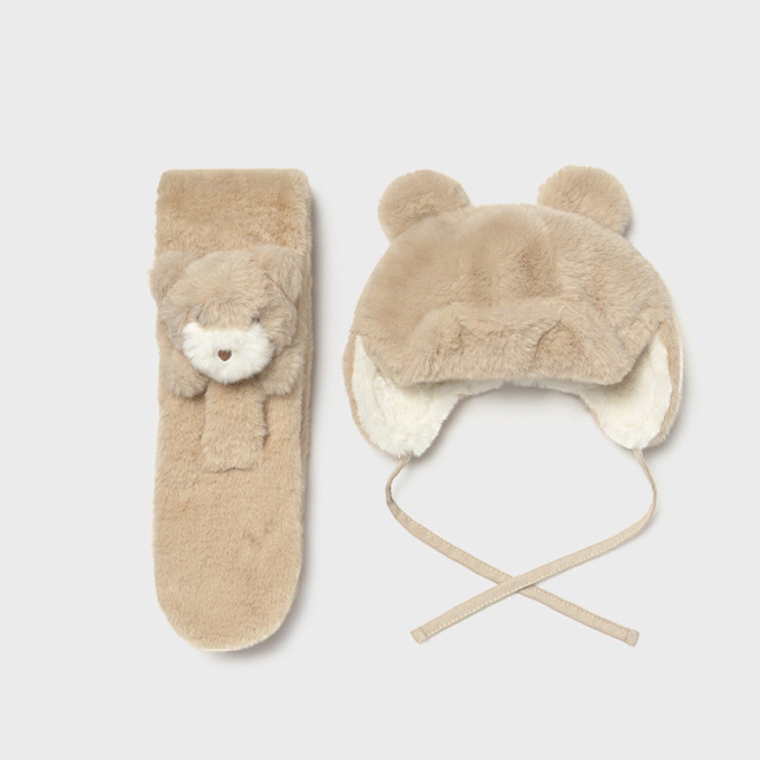 Completo cappello,sciarpa pellic  Avorio 10020/65 -  NANU' BABY