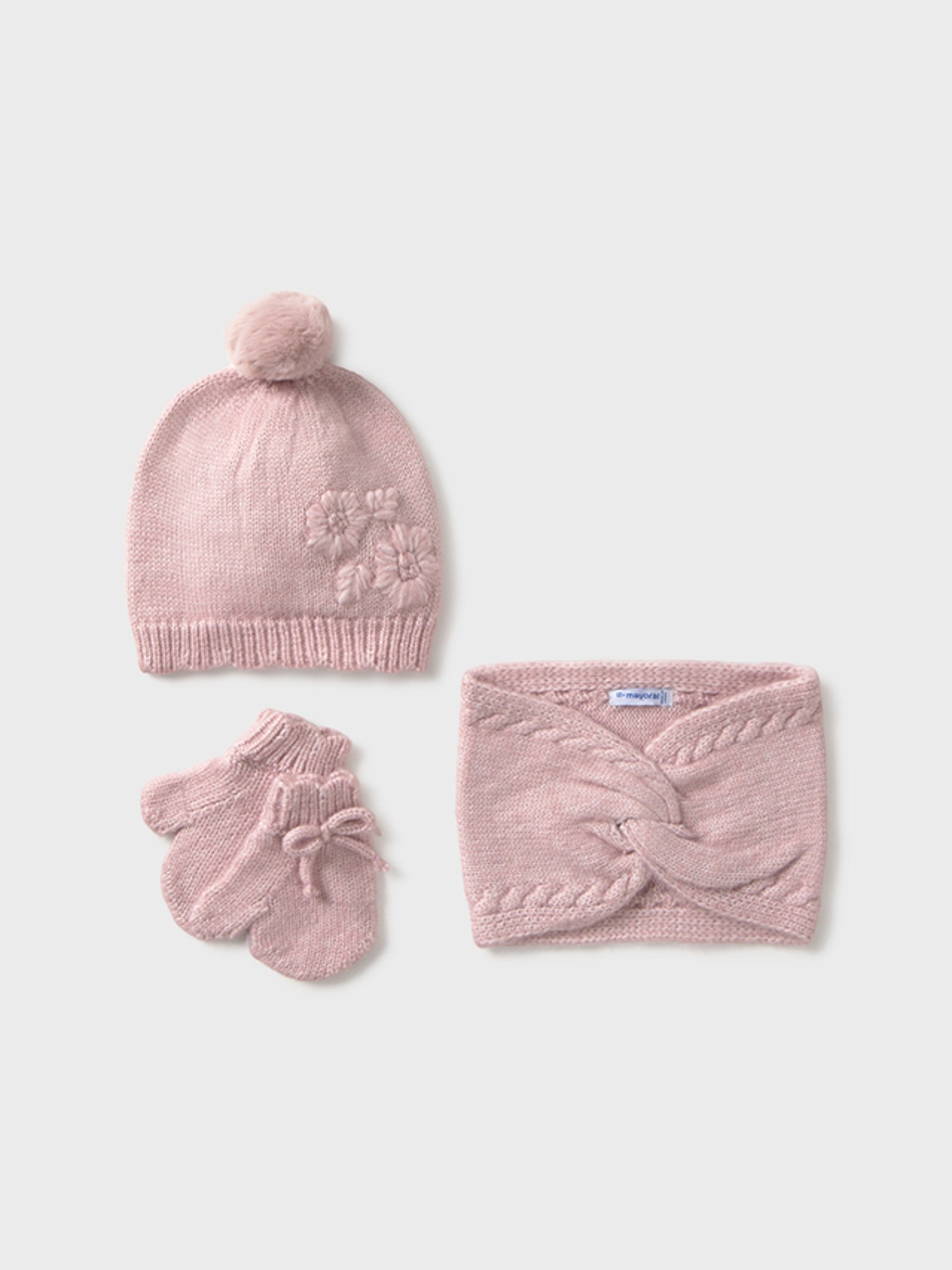 Hat, underwear, and muff set, Pink 10019/47