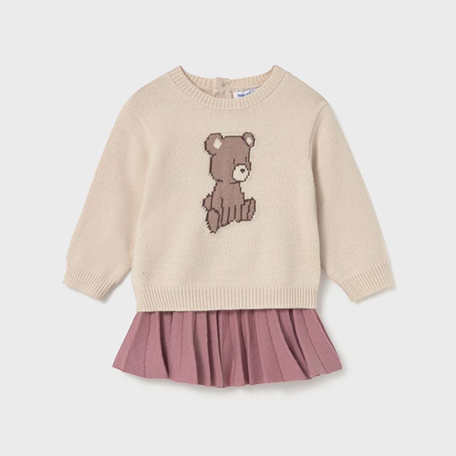 Pink girls' knitted skirt set 2925/16