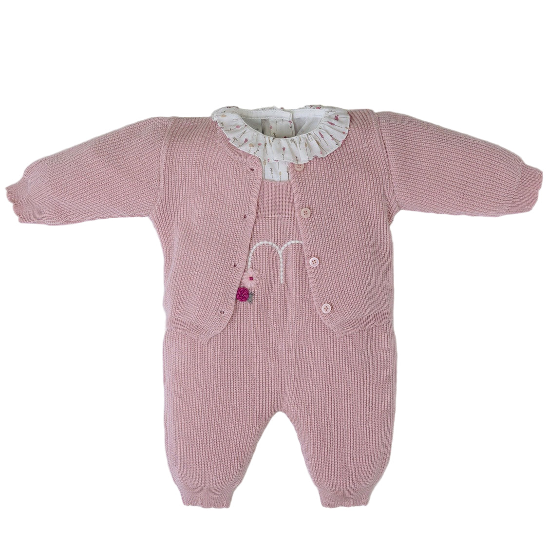 Completo lana rosa marsala Neonata ROSA IN1431/R -  NANU' BABY