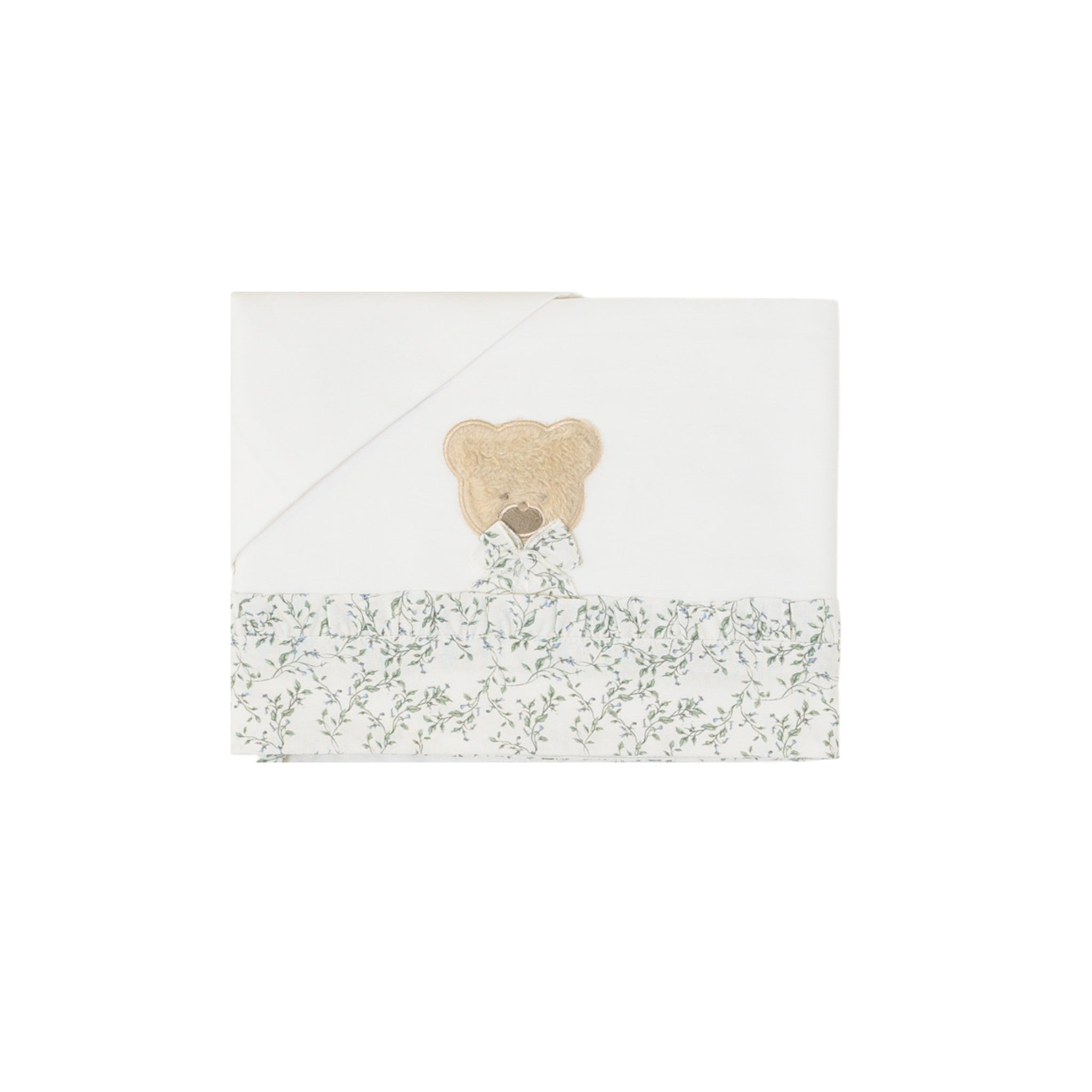 White Cotton Baby Fitted Sheet by SARTORIA DEI PICCOLI (code LL1102)