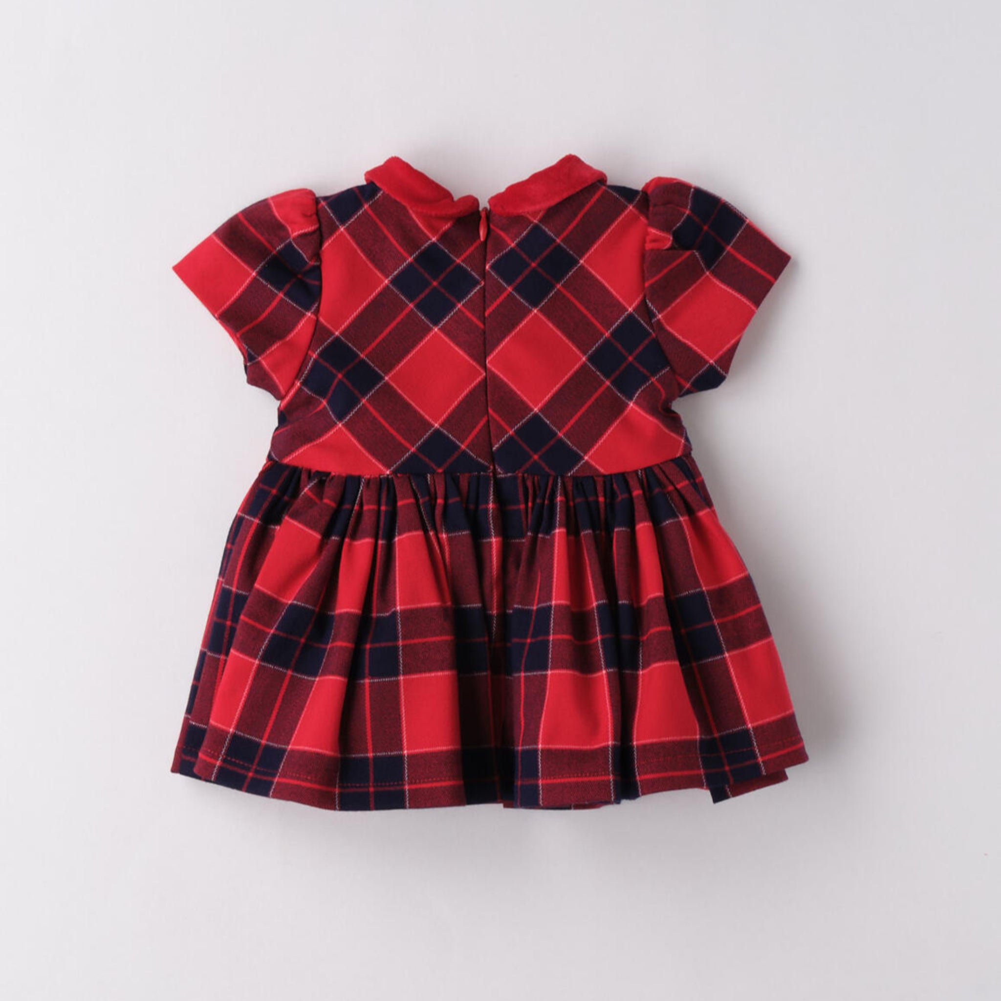 Abito Tessuto Check Con Manica Bimba Rosso 3F725/2253