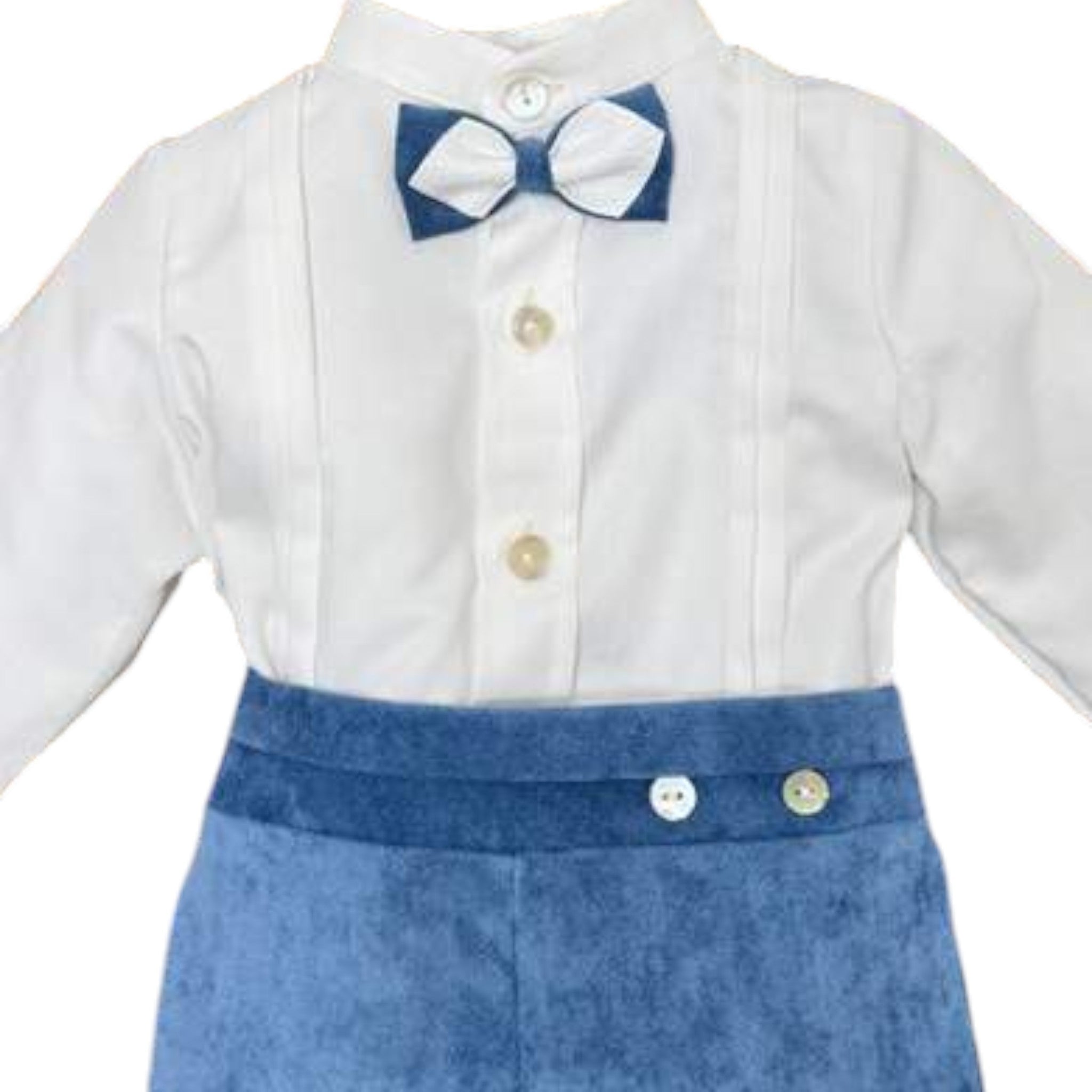 Completo Cerimonia Bimbo Misto Cotone Azzurro - PONTO POR PONTO 1/6421-A