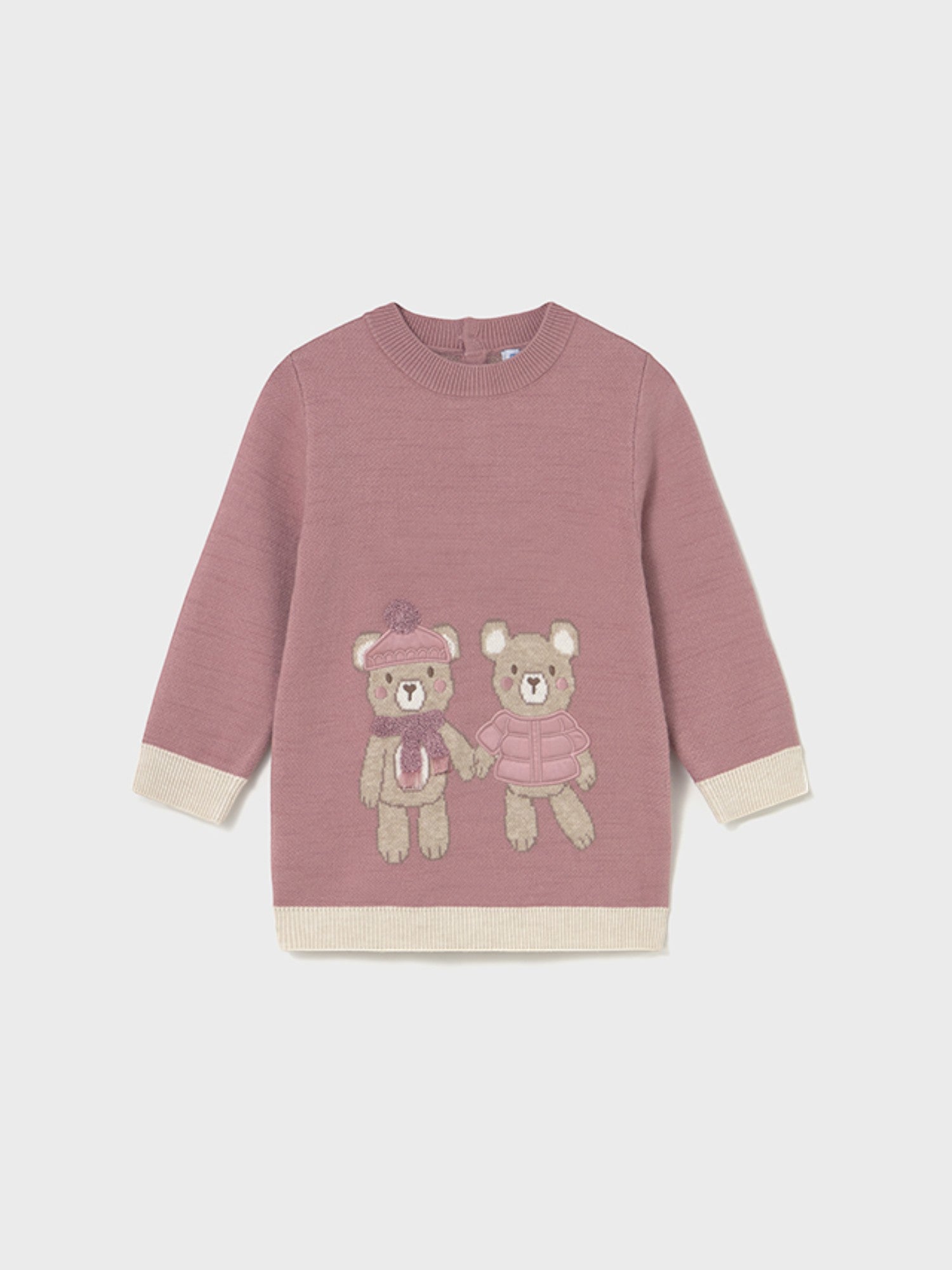 Jacquard knit dress for baby girl, Pink 2911/31