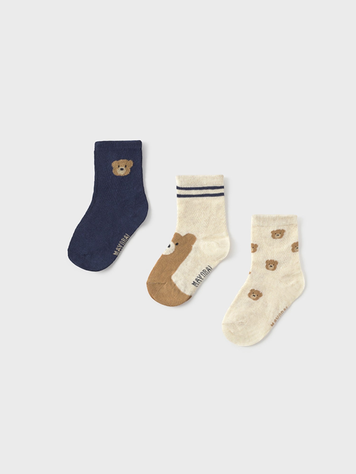 Set of 3 patterned socks, Blue 10008/50
