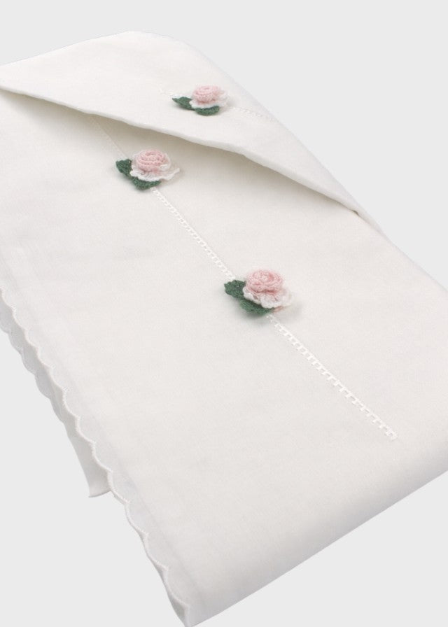 Lenzuolino Rose Cotone Bianco DELIZIA/LN