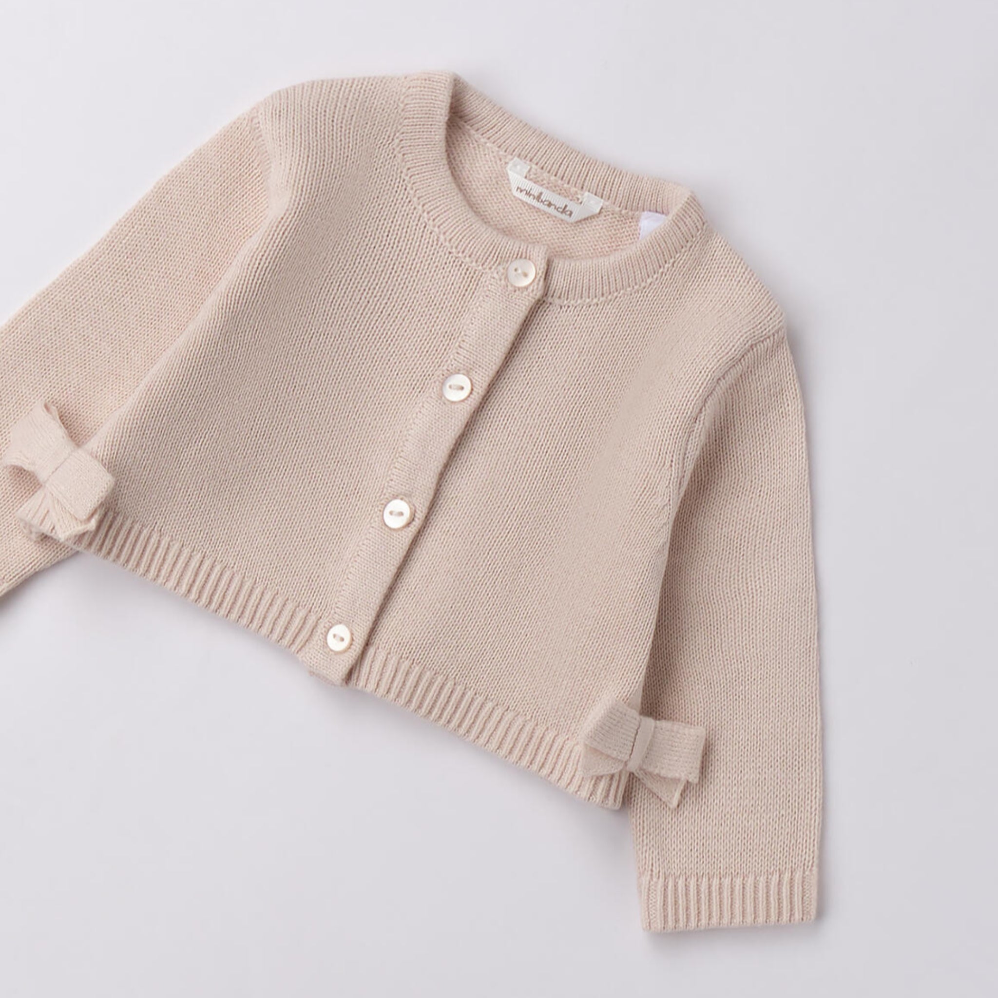 Cardigan Tricot Cotone Lana Bimba Avorio 3F703/2911