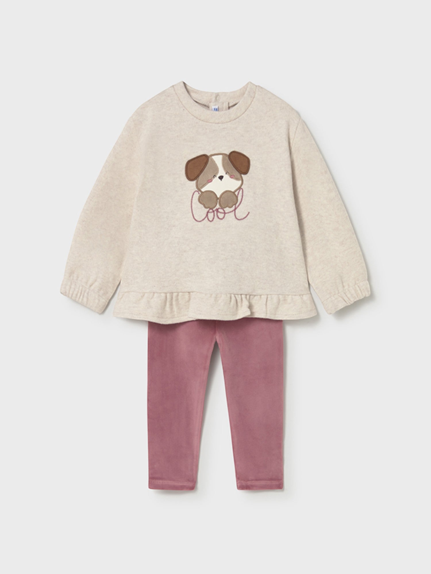 Pink girls' leggings and pullover set 2738/28