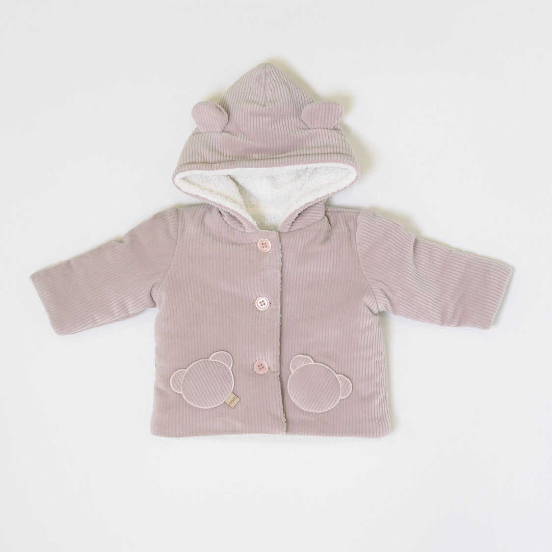 Cappottino con Cappuccio Orsetto Bimba ROSA IN5940/R -  NANU' BABY