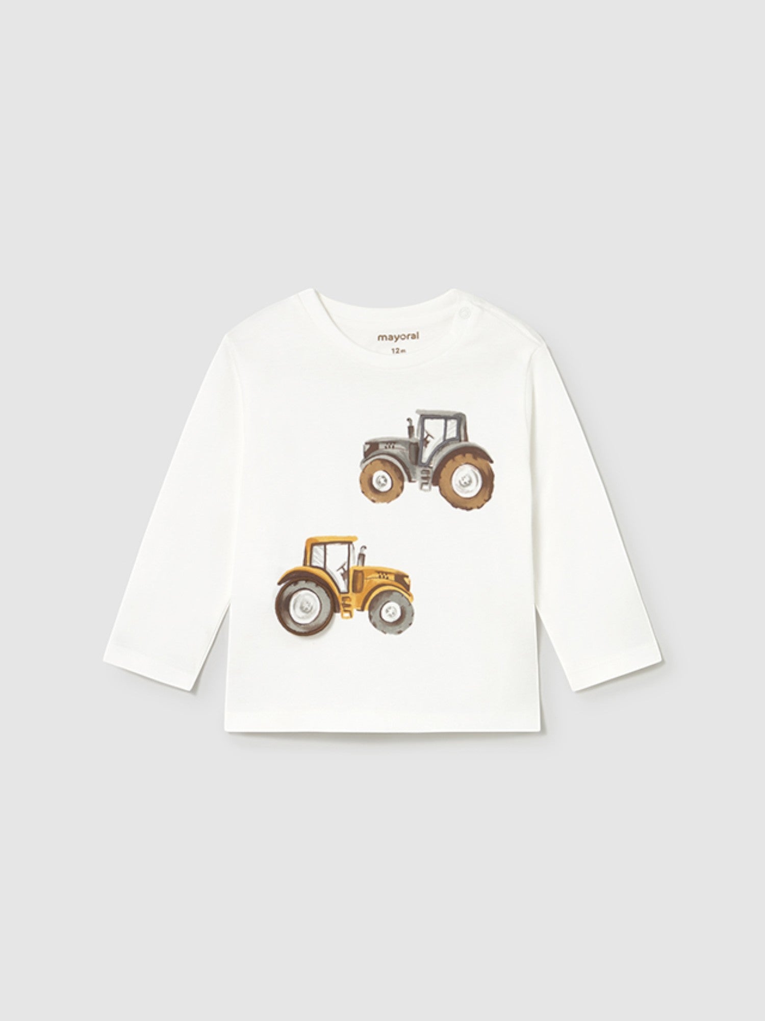 "Play" tractor long-sleeved shirt for boys, CREAM 2069/39