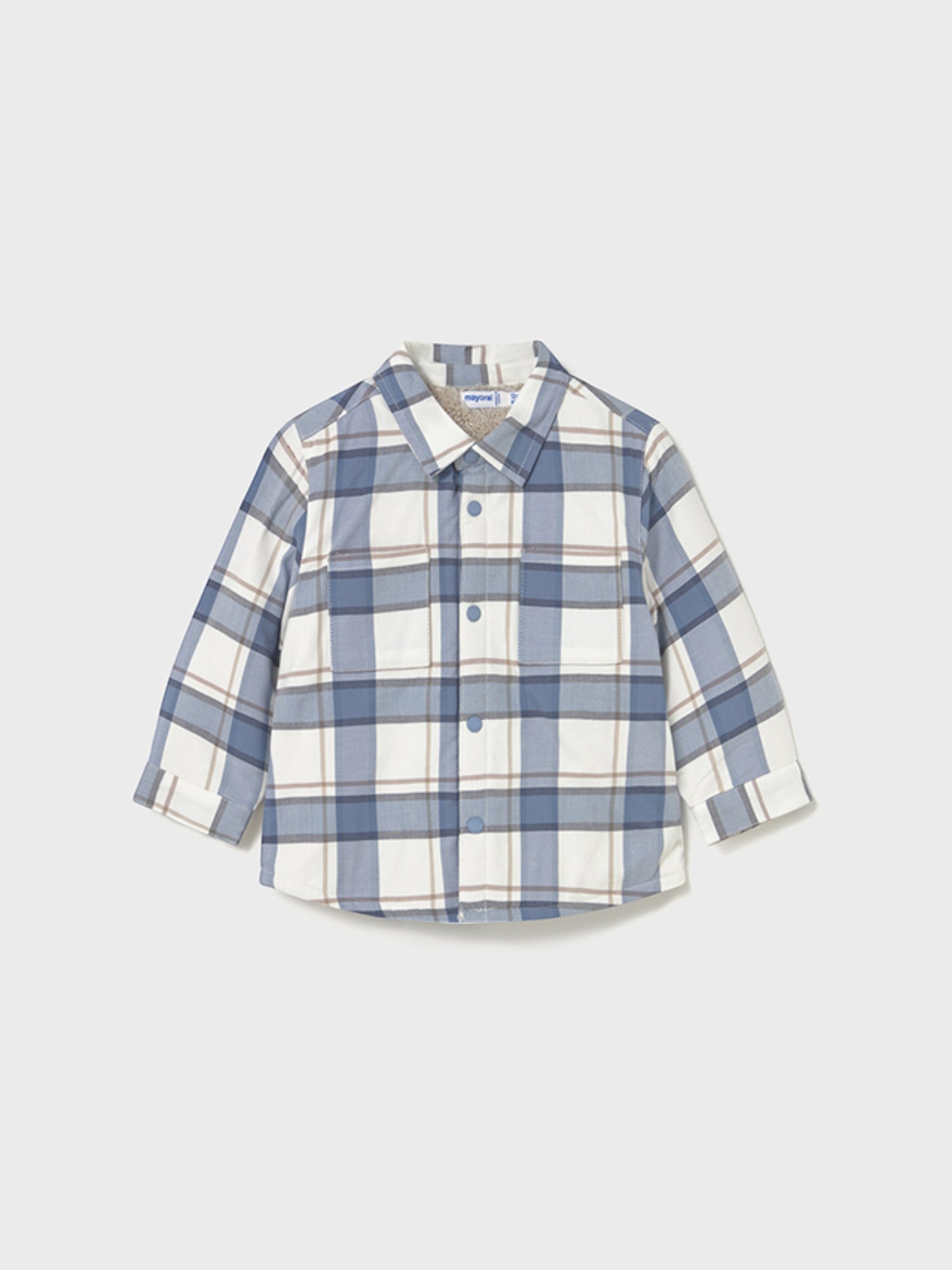 Lined plaid shirt for boy, light blue 2104/84