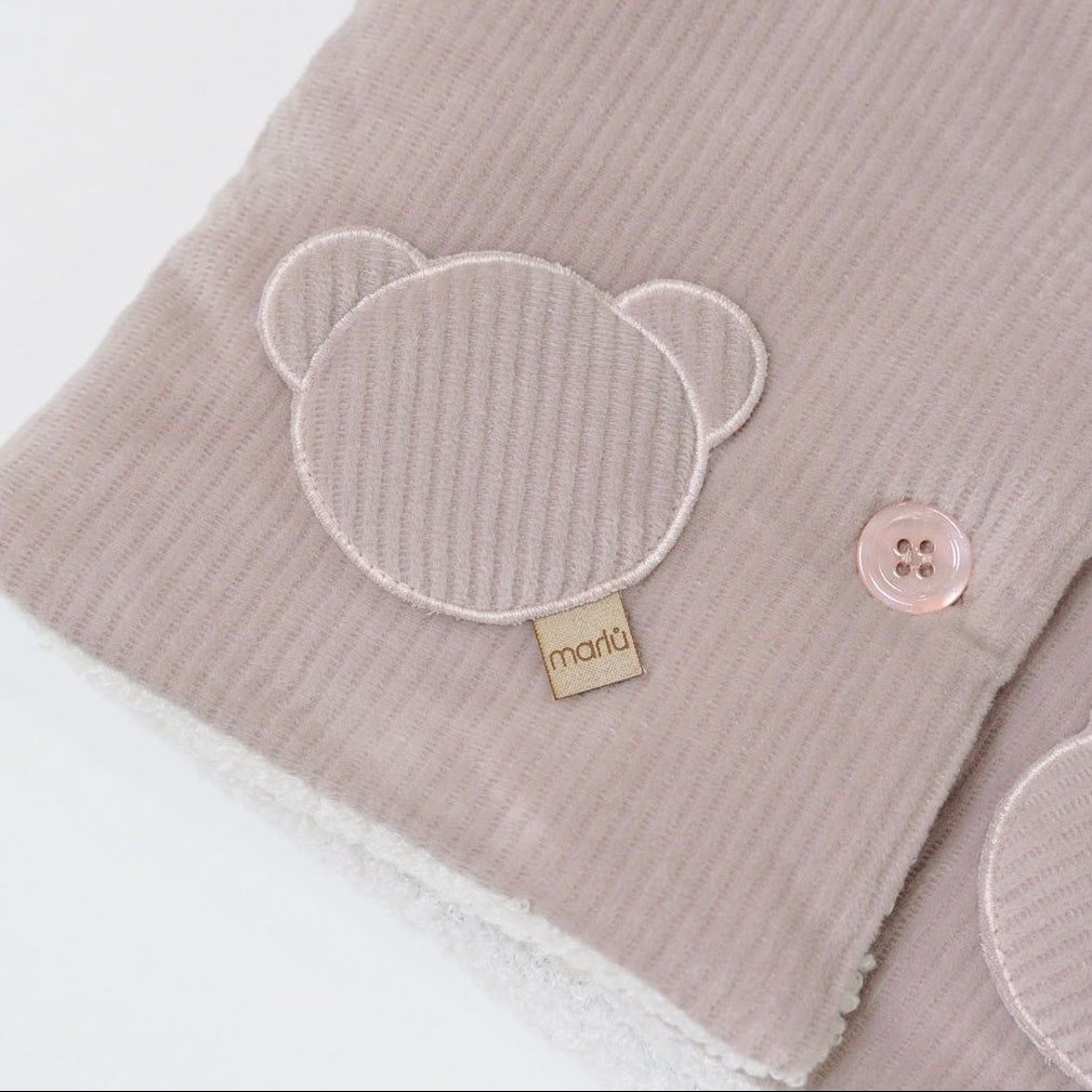 Cappottino con Cappuccio Orsetto Bimba ROSA IN5940/R -  NANU' BABY