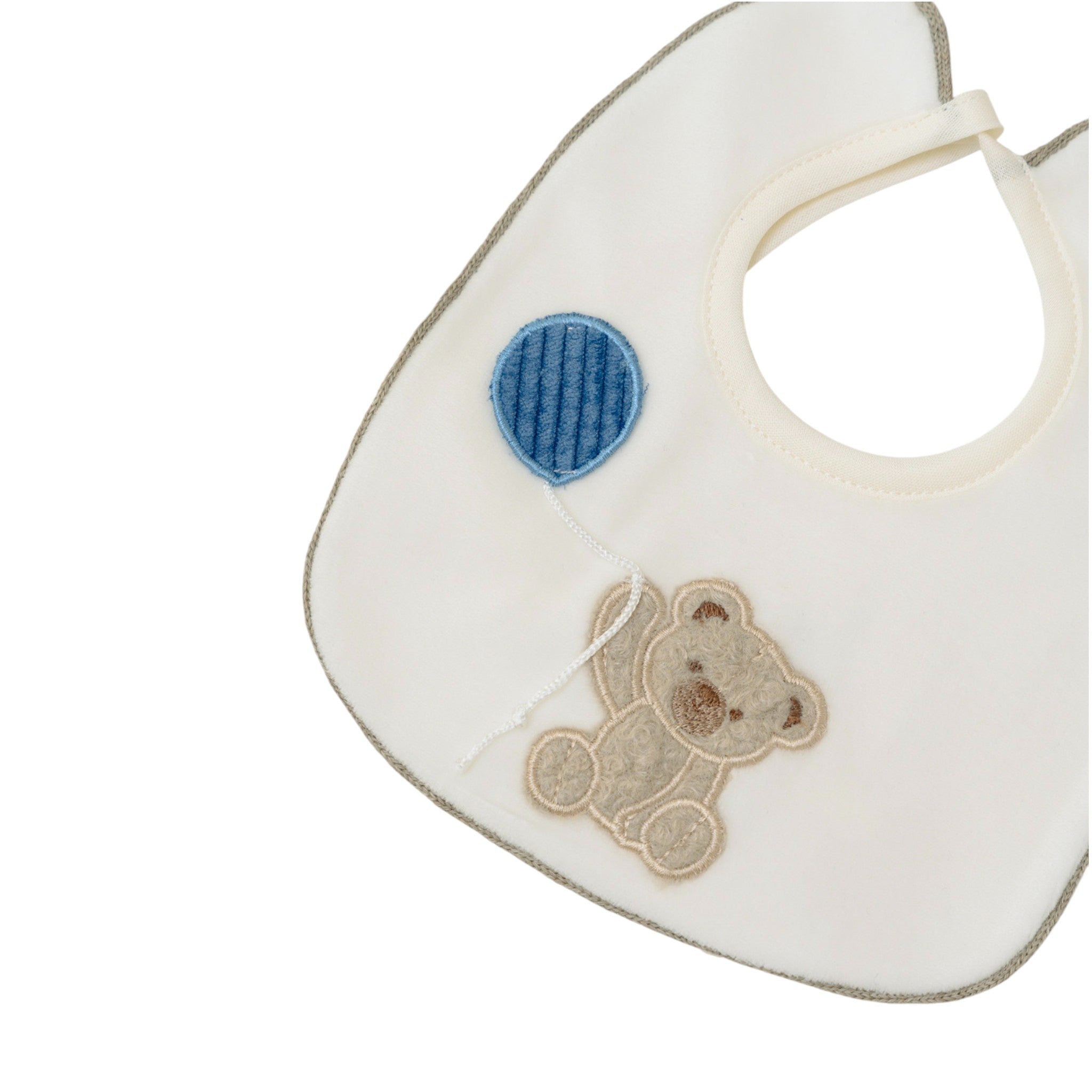 Set Cuffia Bavetta Neonato Ciniglia Azzurro SARTORIA DEI PICCOLI (cod. LR1110)