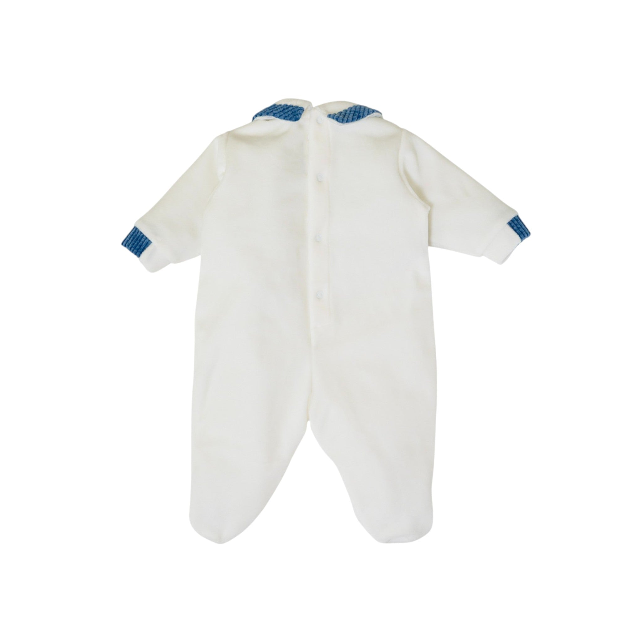 Tutina Neonato Ciniglia Bianco SARTORIA DEI PICCOLI (cod. LT1110)