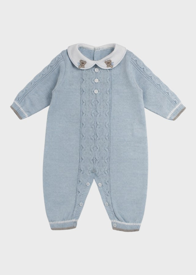 Tutina lunga smacchinato cielo noce Made Italy neonato cotone MARLÙ 2026