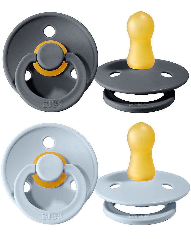 Set of 2 Iron/Baby blue pacifiers Grey 110223