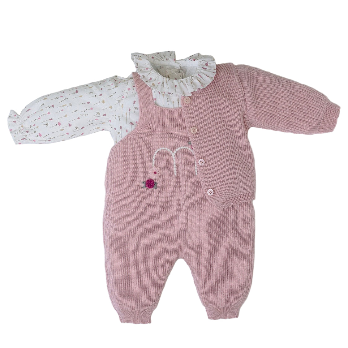 Completo lana rosa marsala Neonata ROSA IN1431/R -  NANU' BABY