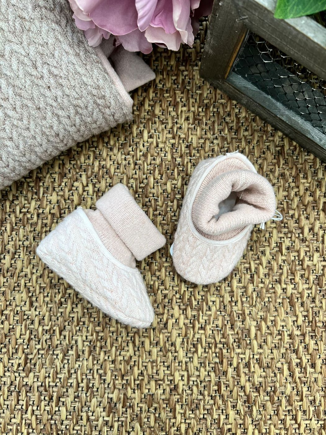 Baby Girl's Slippers, Antique Pink, SCL18H